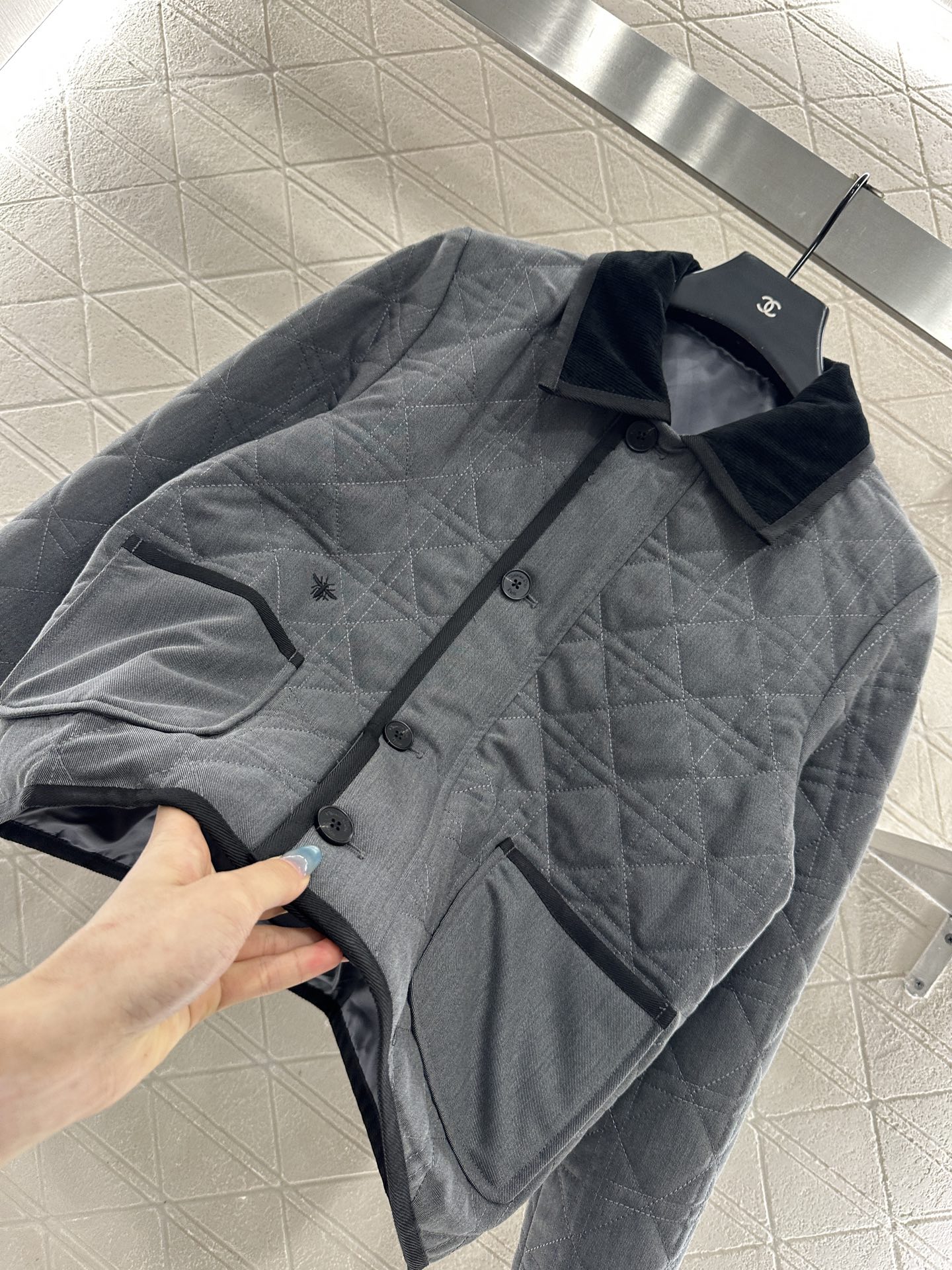 ♥Dio*♥2025新品上架 灯芯绒藤格纹棉服外套定制YB防风防水尼龙材质，羽绒棉填充内里，整件轻盈保暖