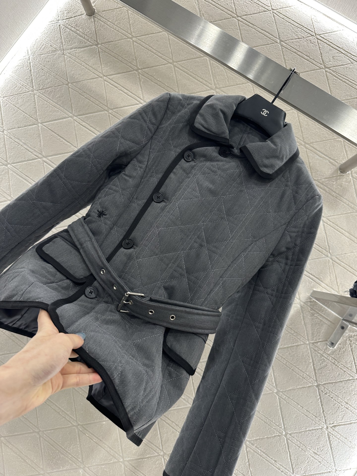 ♥Dio*♥2025新品上架 藤格纹棉服外套半裙套装定制YB防风防水尼龙材质，羽绒棉填充内里，整件轻盈保