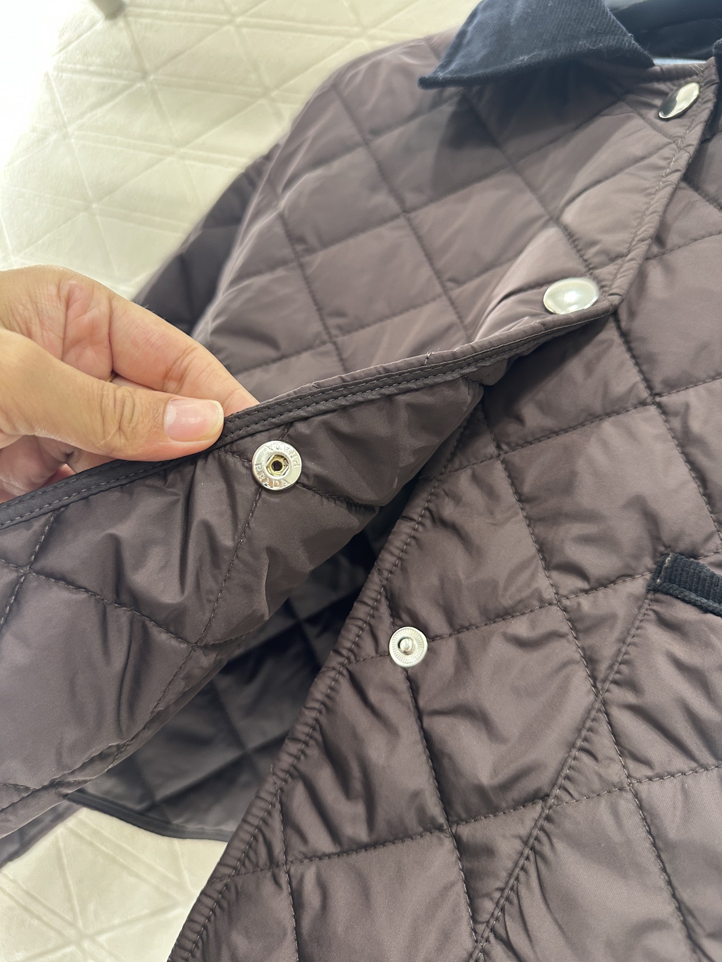 ♥Prad*♥2025新品上架 灯芯绒领短款棉服外套定制YB进口防风防水尼龙材质 其工艺还原 升级材质 