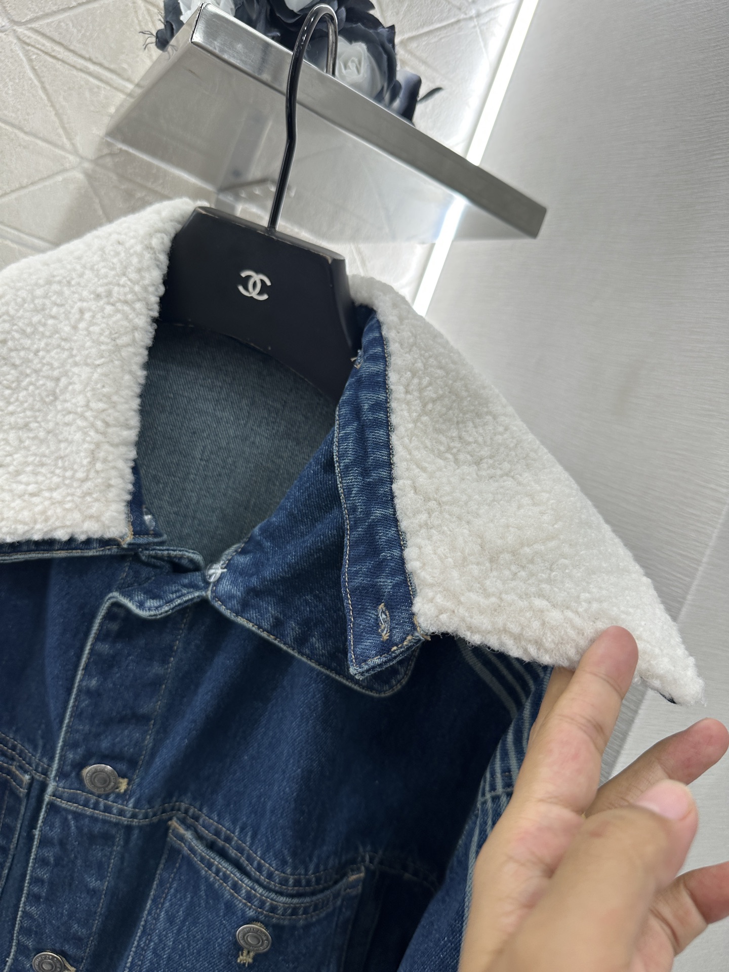 ♥Dio*♥2025新品上架可拆卸翻领牛仔外套长裤套装定制YB斜纹全棉牛仔材质，水洗做旧复古蓝，翻领牛仔