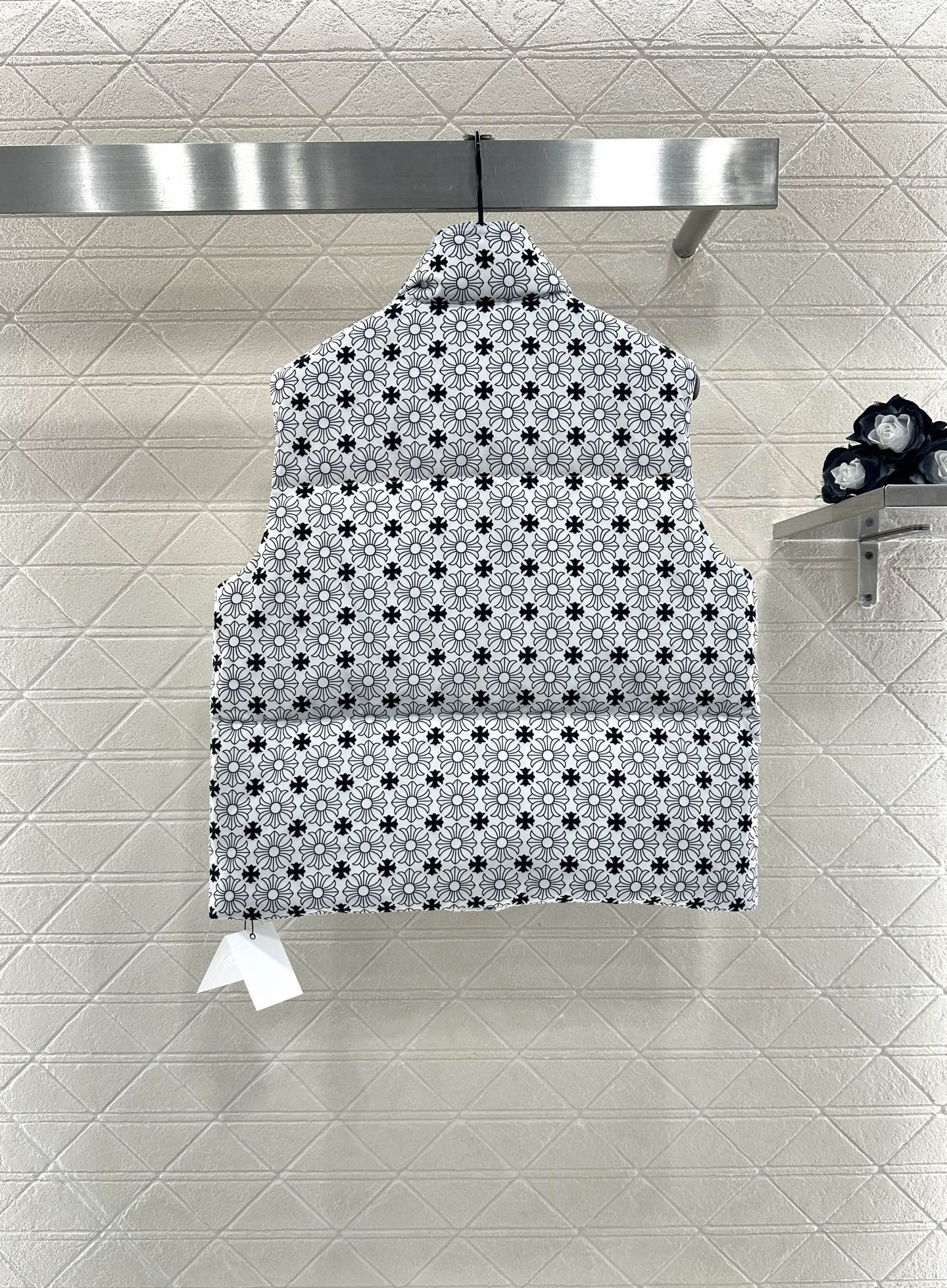 ♥Chrome heart*♥2025新品上架 十字架印花棉服马甲定制YB防风防水尼龙材质，羽绒棉填充内