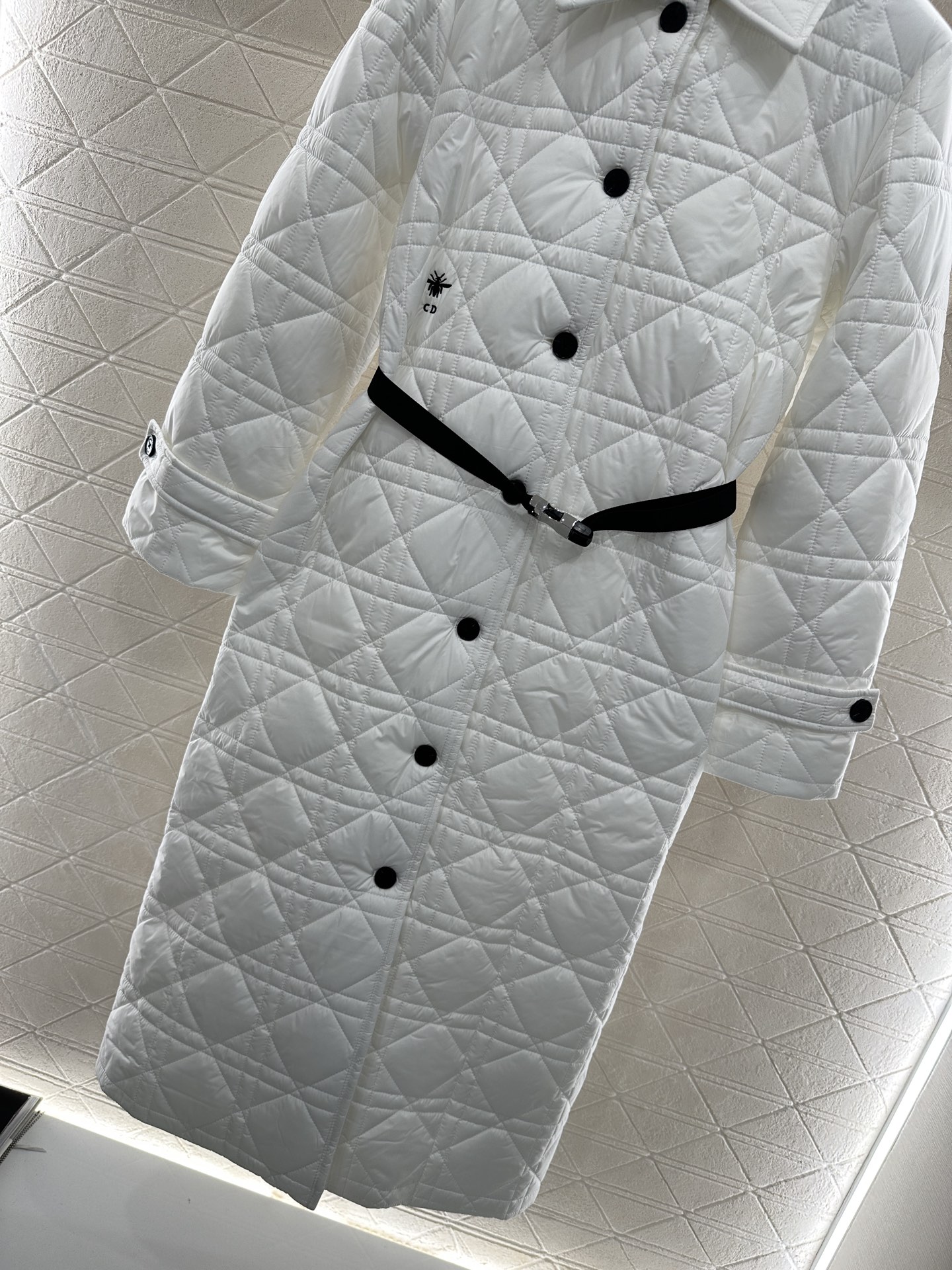 ♥Dio*♥2025新品上架 翻领藤格纹棉服长款外套定制YB防风防水尼龙材质，衔棉填充内里，整件轻盈保暖