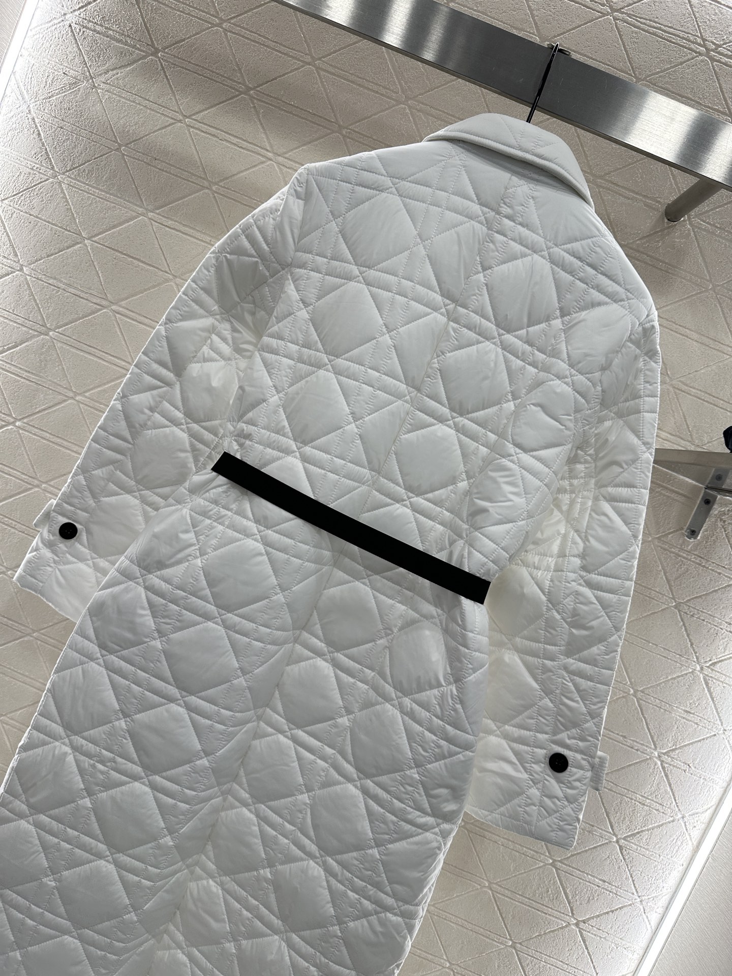 ♥Dio*♥2025新品上架 翻领藤格纹棉服长款外套定制YB防风防水尼龙材质，衔棉填充内里，整件轻盈保暖