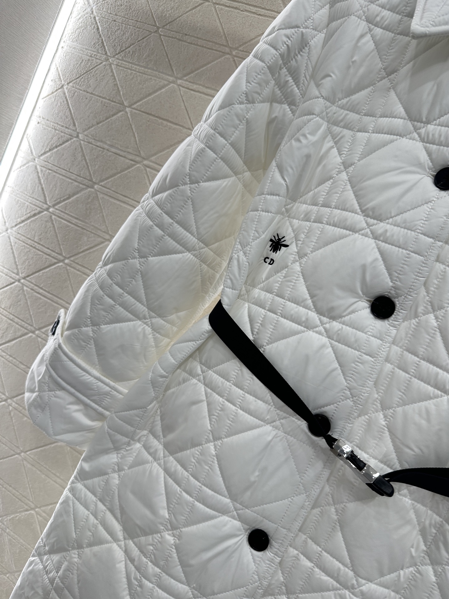 ♥Dio*♥2025新品上架 翻领藤格纹棉服长款外套定制YB防风防水尼龙材质，衔棉填充内里，整件轻盈保暖