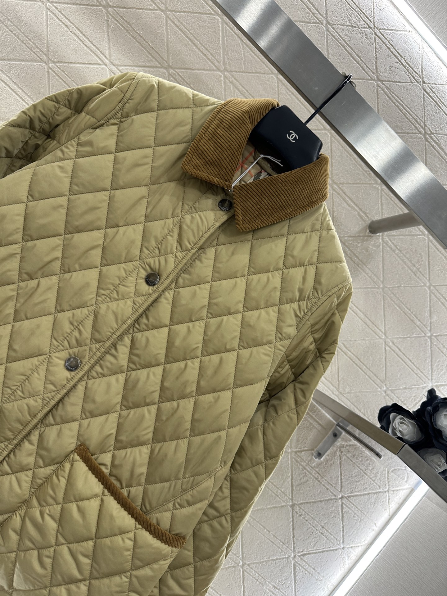 ♥BBR*♥2025新品上架 灯芯绒领藤格纹棉服外套定制YB防风防水尼龙材质，羽绒棉填充内里，整件轻盈保