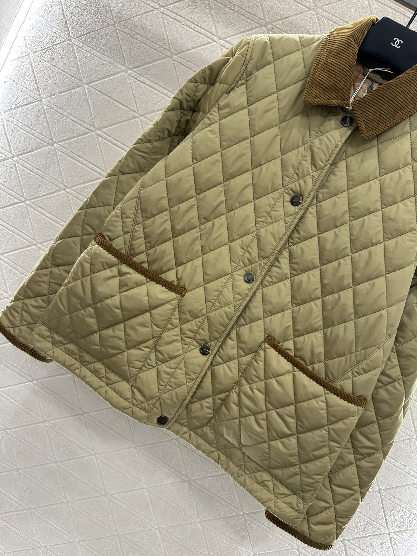 ♥BBR*♥2025新品上架 灯芯绒领藤格纹棉服外套定制YB防风防水尼龙材质，羽绒棉填充内里，整件轻盈保