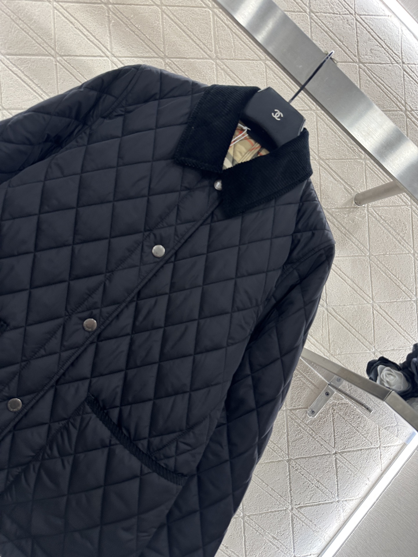 ♥BBR*♥2025新品上架 灯芯绒领藤格纹棉服外套定制YB防风防水尼龙材质，羽绒棉填充内里，整件轻盈保