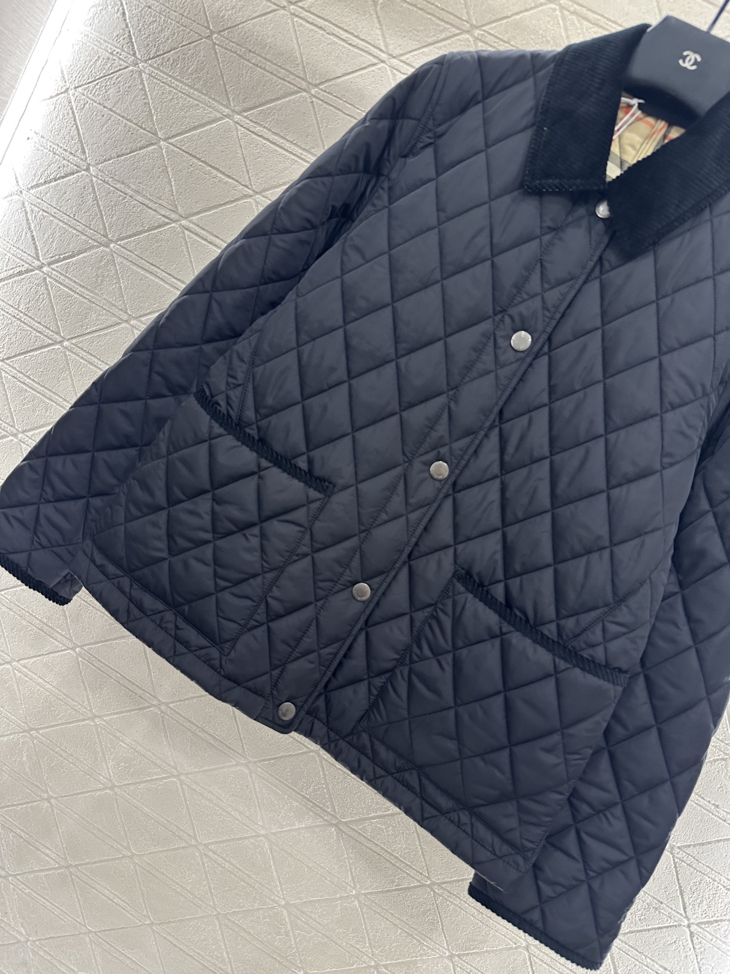 ♥BBR*♥2025新品上架 灯芯绒领藤格纹棉服外套定制YB防风防水尼龙材质，羽绒棉填充内里，整件轻盈保