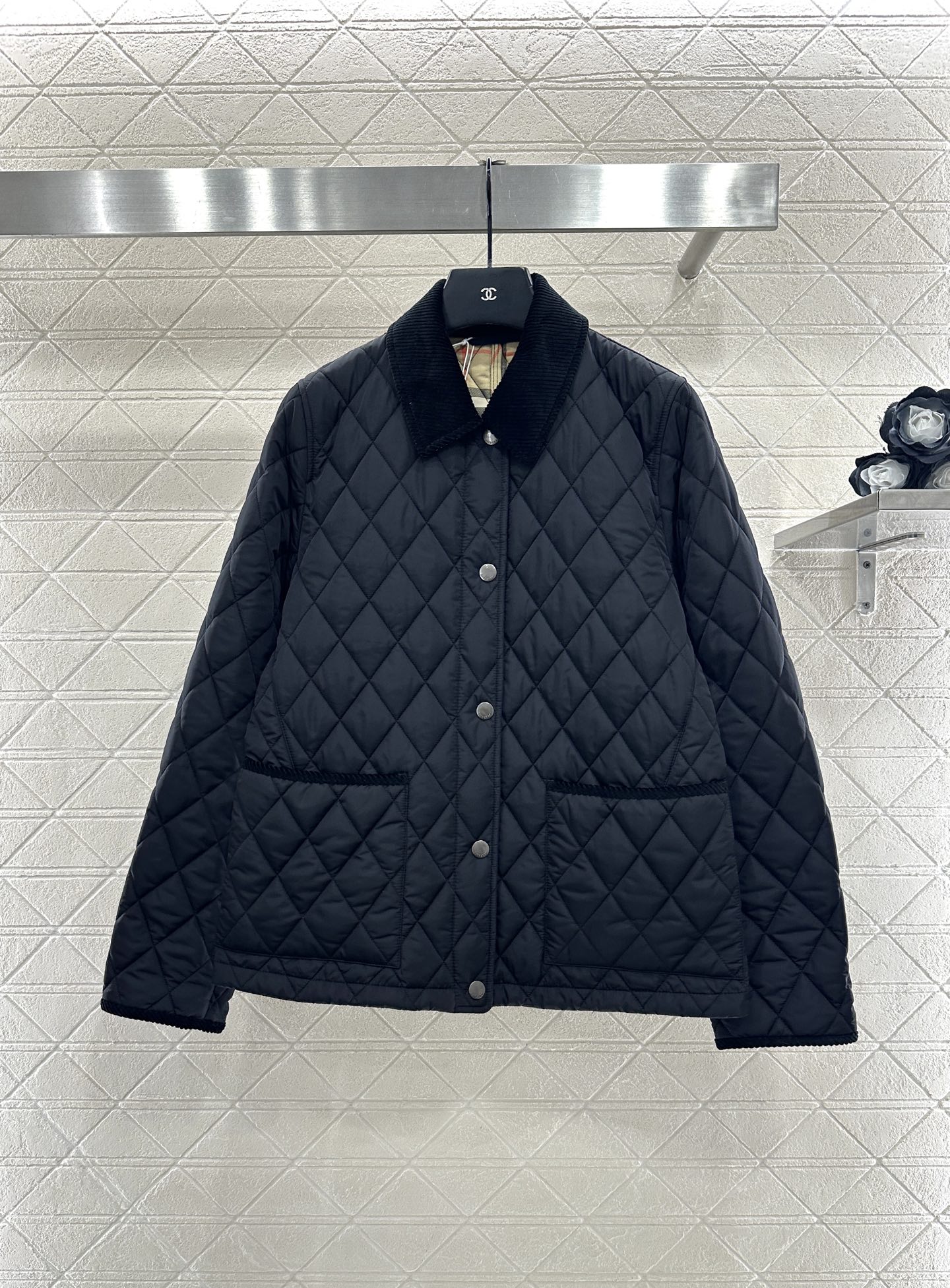 ♥BBR*♥2025新品上架 灯芯绒领藤格纹棉服外套定制YB防风防水尼龙材质，羽绒棉填充内里，整件轻盈保