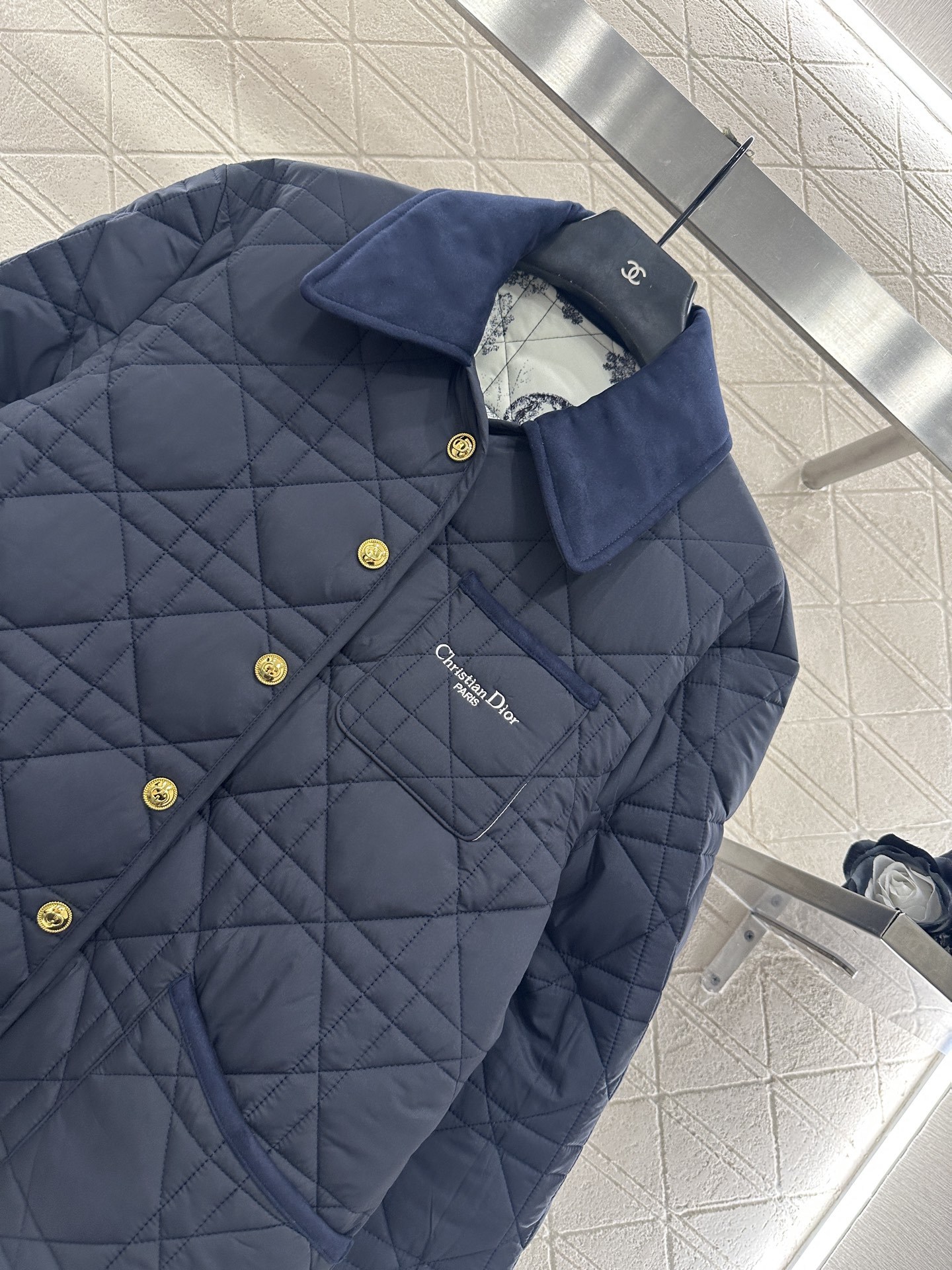 ♥Dio*♥2025新品上架 灯芯绒领藤格纹棉服外套定制YB防风防水尼龙材质,羽绒棉填充内里,整件轻盈保