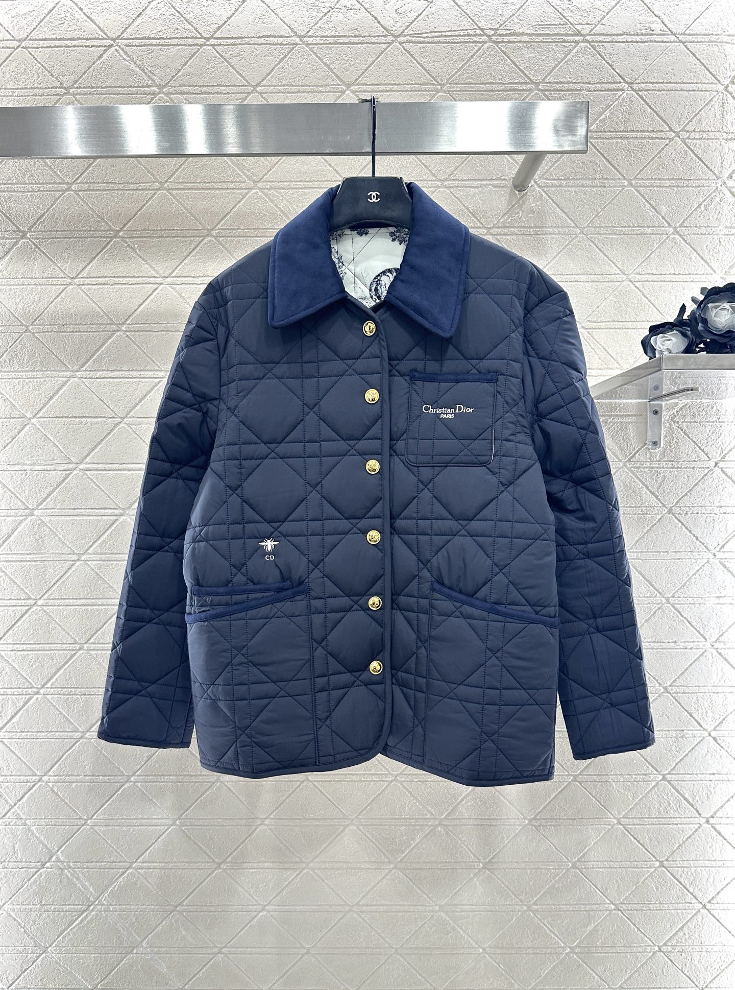 ♥Dio*♥2025新品上架 灯芯绒领藤格纹棉服外套定制YB防风防水尼龙材质，羽绒棉填充内里，整件轻盈保