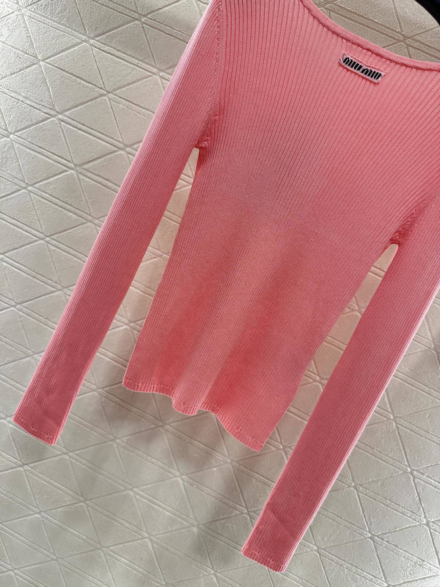 ♥Miumi*♥2025新品上架 修身打底条纹针织长袖定制YB丝毛纱线织造,质感高级,舒适柔软,平口大一