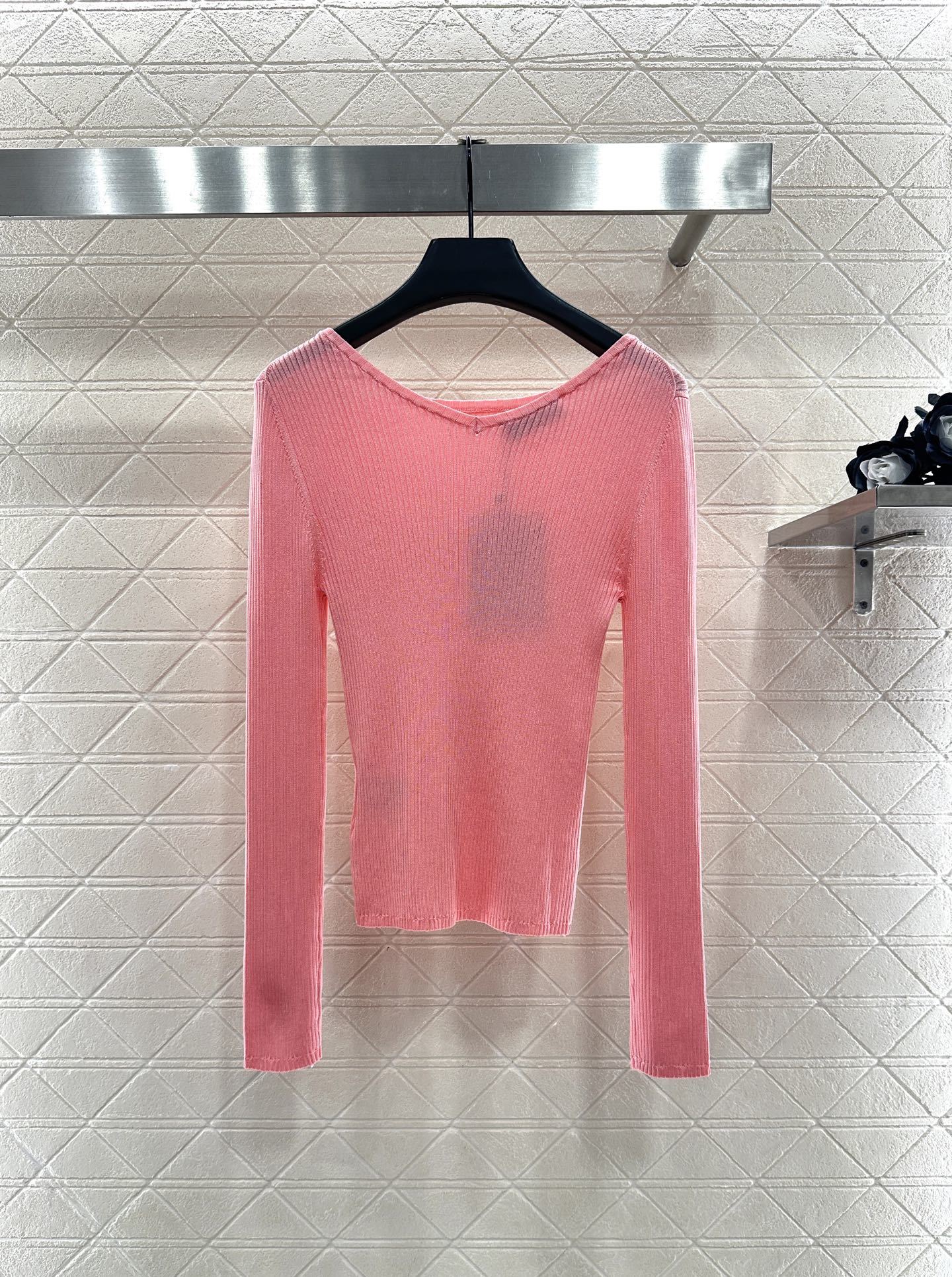 ♥Miumi*♥2025新品上架 修身打底条纹针织长袖定制YB丝毛纱线织造,质感高级,舒适柔软,平口大一