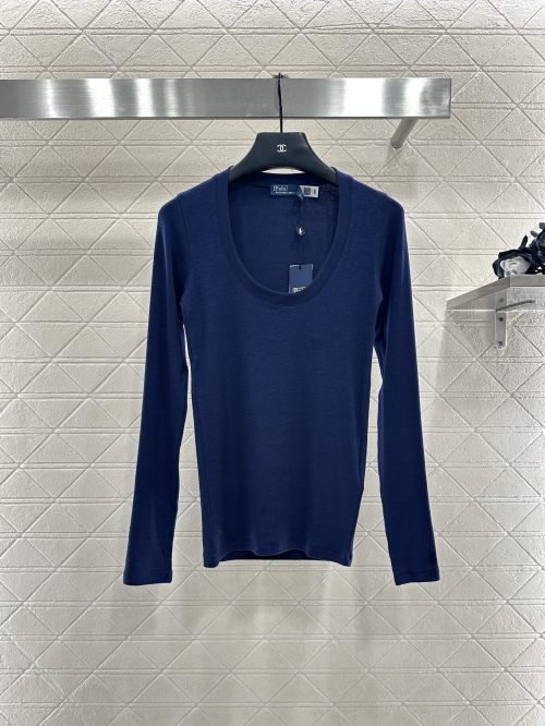 Ralph Lauren Women's Slim-Fit U-Neck Long Sleeve T-Shirt - Classic & Stylish 1 Ralph Lauren Women's Slim-Fit U-Neck Long Sleeve T-Shirt - Classic & Stylish