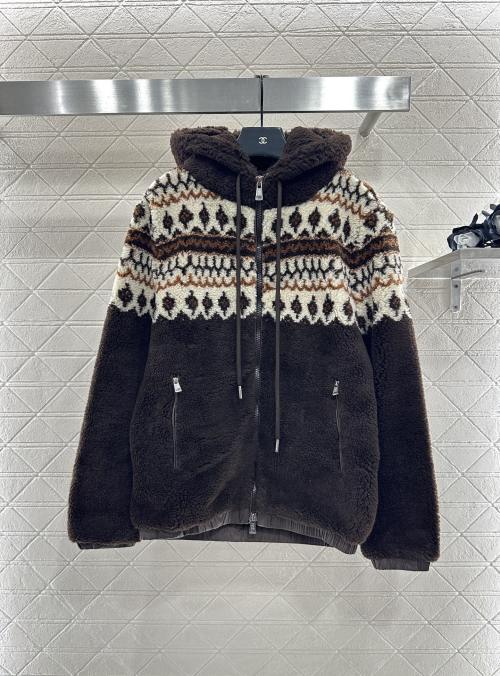 Moncler Teddy Fleece Fair Isle Patterned Hooded Jacket - Warm & Stylish 1 Moncler Teddy Fleece Fair Isle Patterned Hooded Jacket - Warm & Stylish