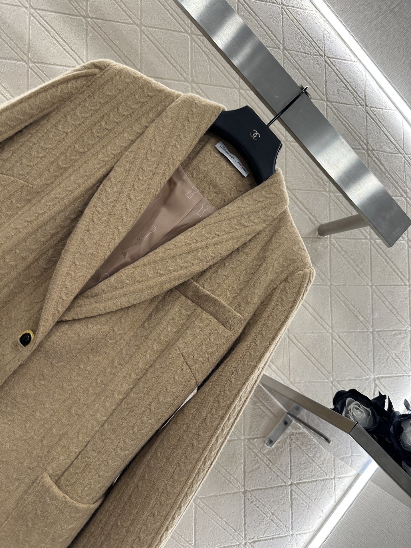 ♥Sch*♥2025新品上架 针织麻花西装外套定制YB进口棉毛材质,质感光泽,垂感更强,翻领正肩西装版型