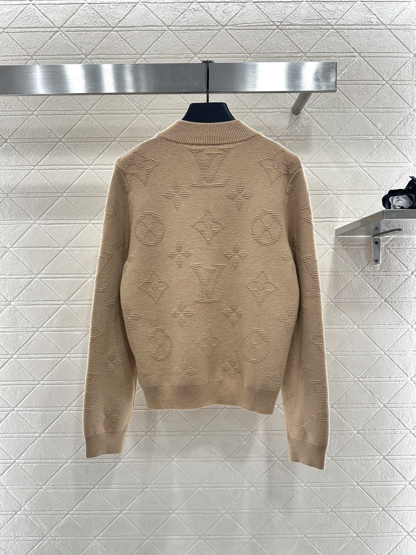 ♥Louis Vuitto*♥2025新品上架 提花针织外套定制YB羊毛纱线织造,提花工艺处理,呈现立体