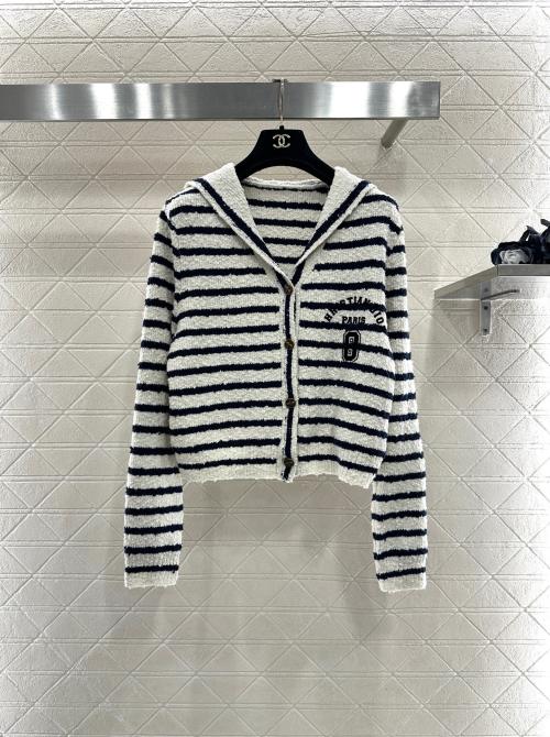 Dior Striped Knit Cardigan with Shawl Collar, Bee Emblem, and Button Closure 7 Dior Striped Knit Cardigan with Shawl Collar, Bee Emblem, and Button Closure