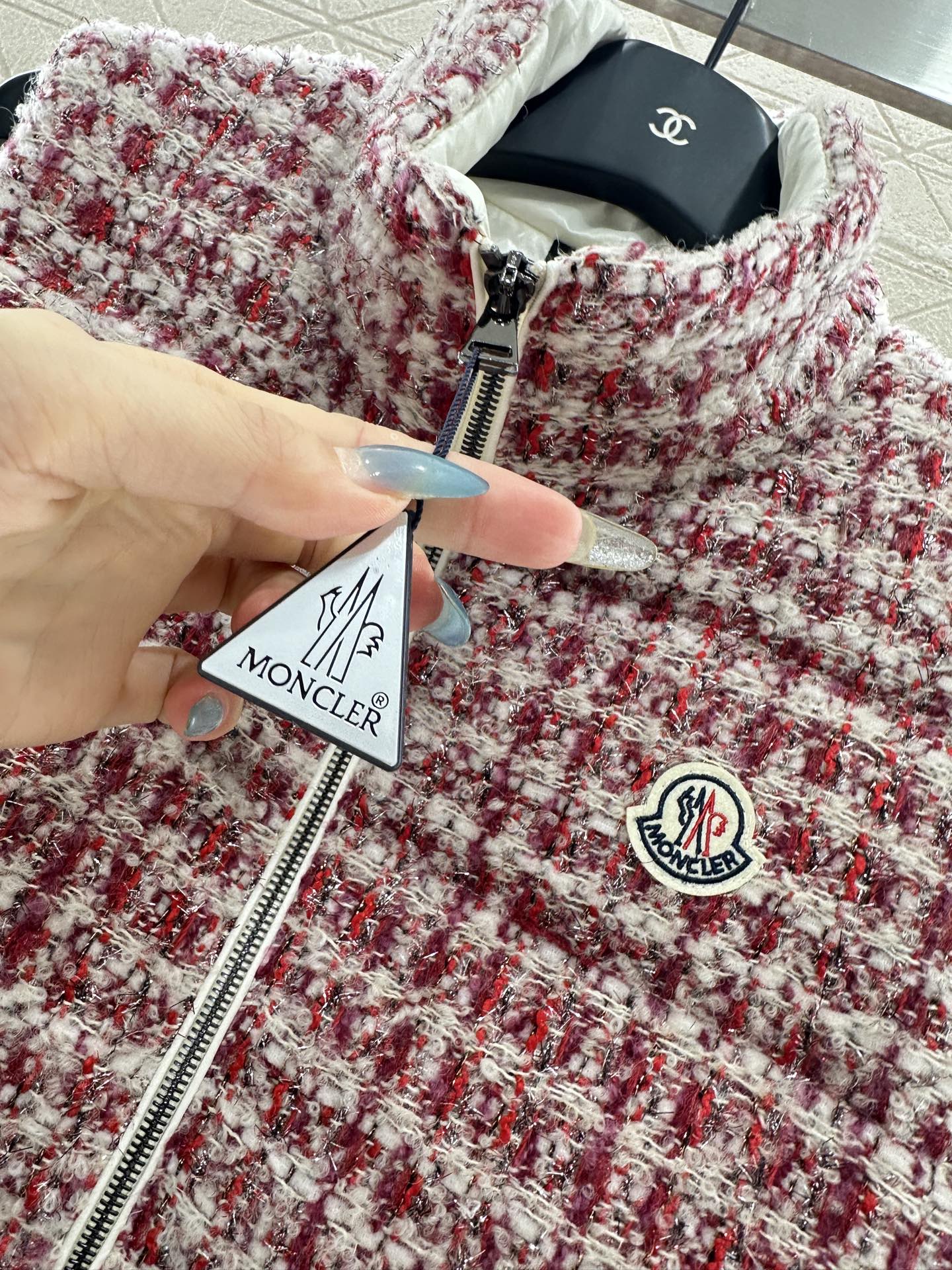 ♥Moncle*♥2025新品上架 立领毛呢羽绒马甲定制YB进口羊毛呢材质，其工艺还原，升级材质，提升秋