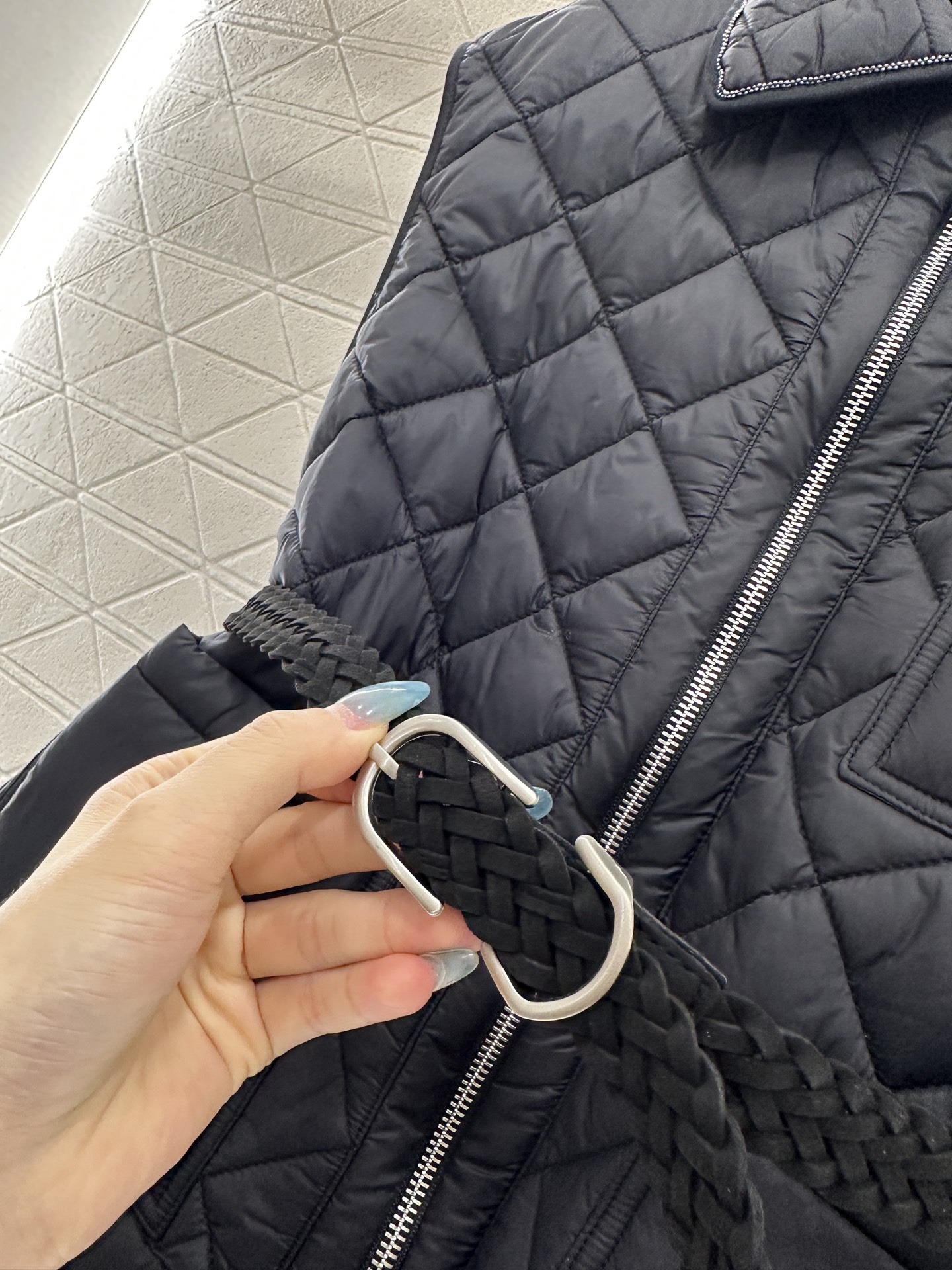 ♥Brunello Cucin*♥2025新品上架 腰带翻领棉服马甲定制YB进口防风防水尼龙材质，羽绒棉