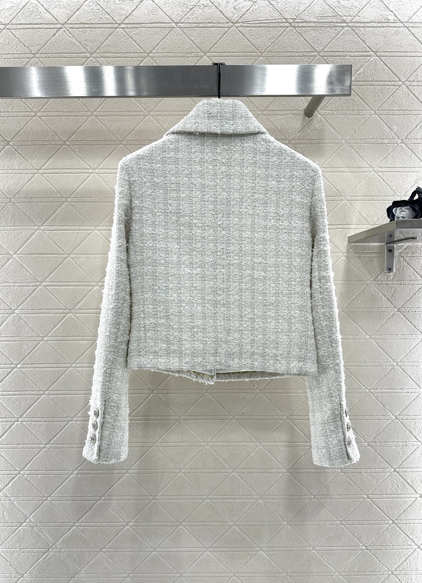 ♥Chane*♥2025新品上架 格纹粗花呢翻领洋装外套定制YB进口粗纺羊毛呢材质，肌理明显，质感上乘，