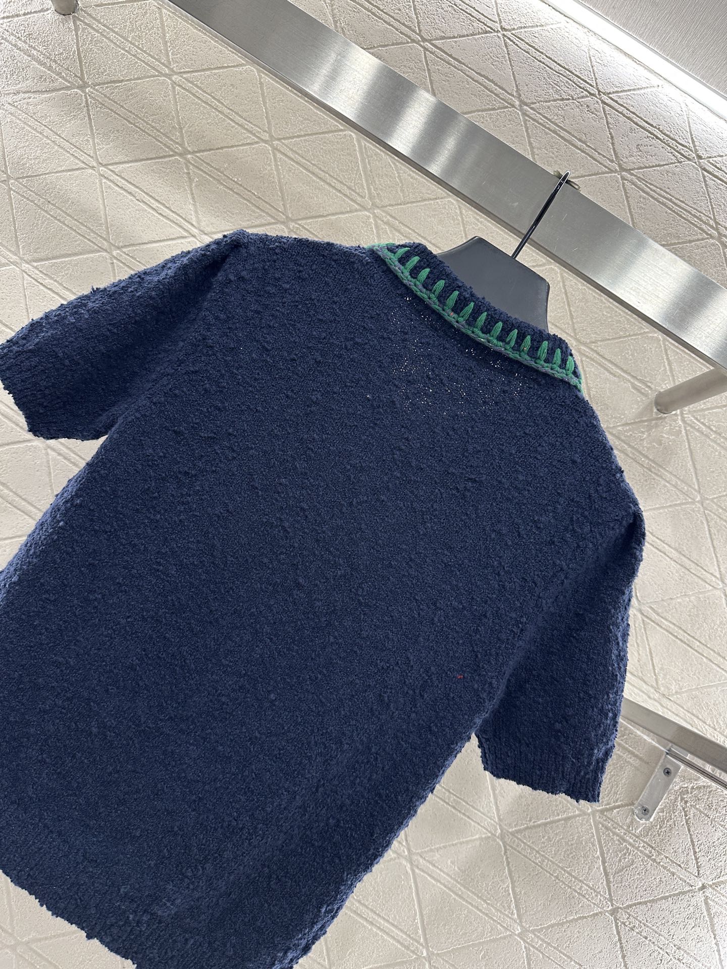 ♥Chane*♥2025新品上架 翻领撞色针织短袖25coco滑雪🎿系列#定制YB羊毛纱线织造，质感高级