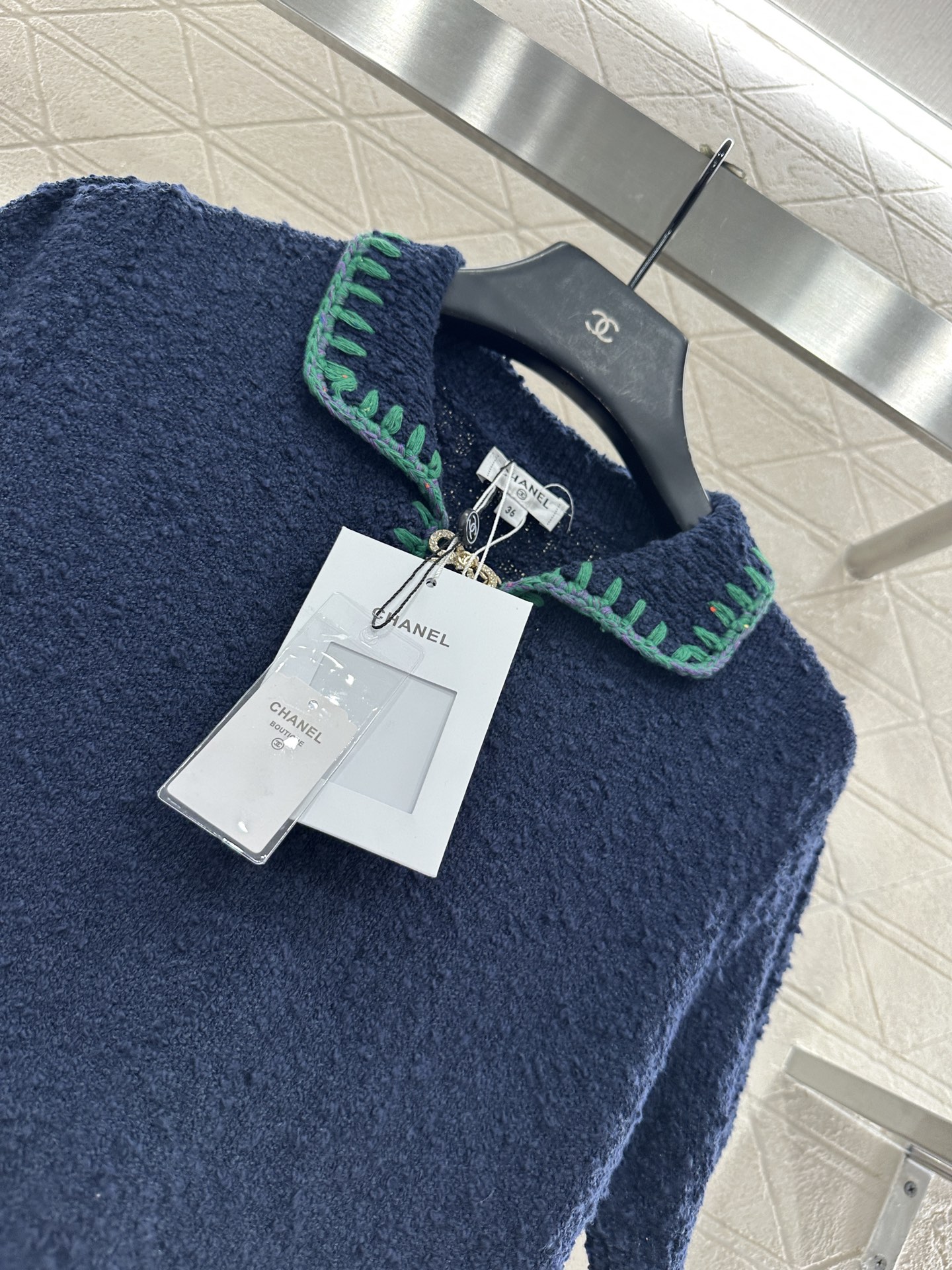 ♥Chane*♥2025新品上架 翻领撞色针织短袖25coco滑雪🎿系列#定制YB羊毛纱线织造，质感高级