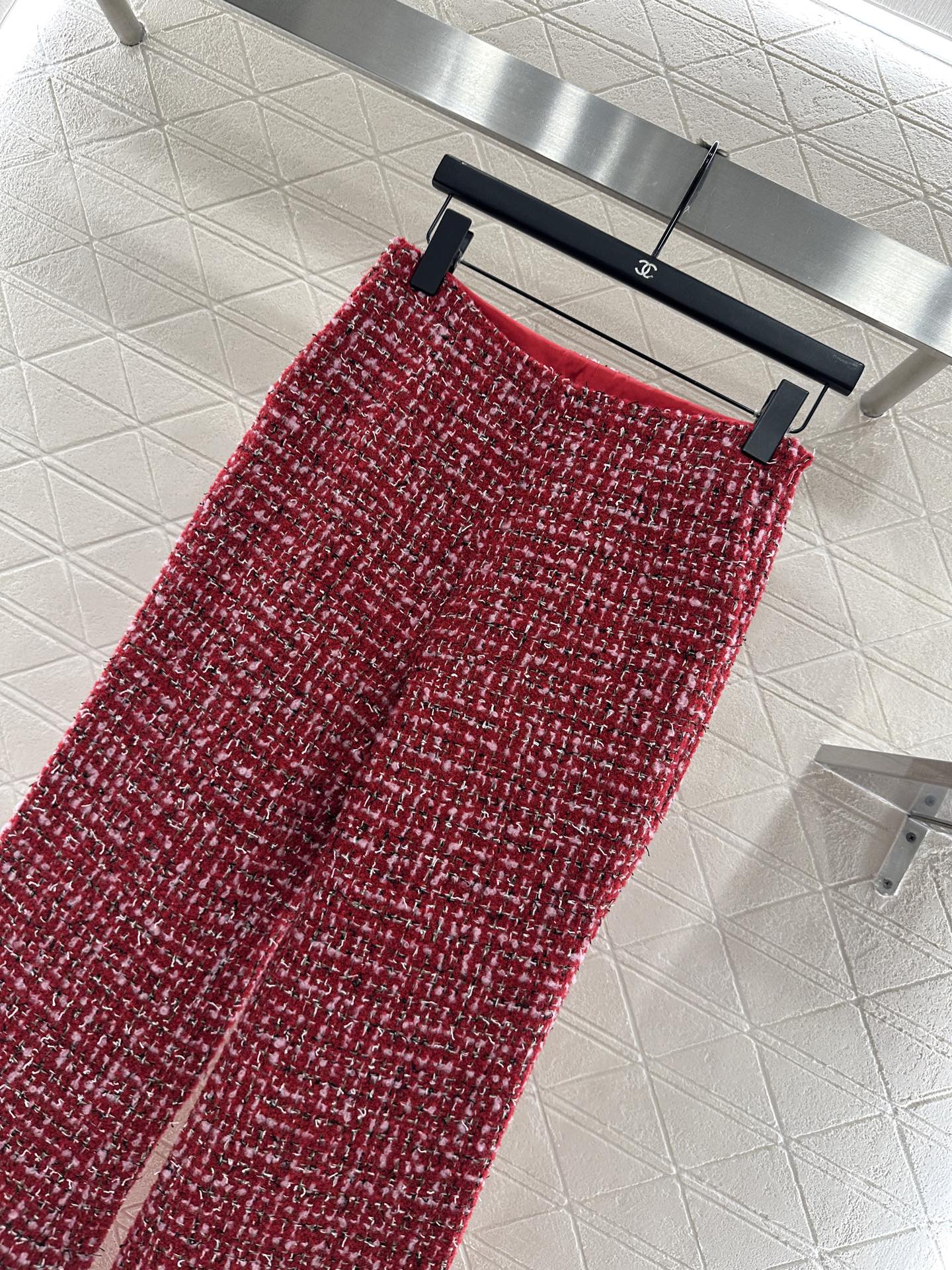 ♥Chane*♥2025新品上架 高腰编织微喇长裤定制YB进口粗纺羊毛呢材质，质感高级，品相十足，高腰编