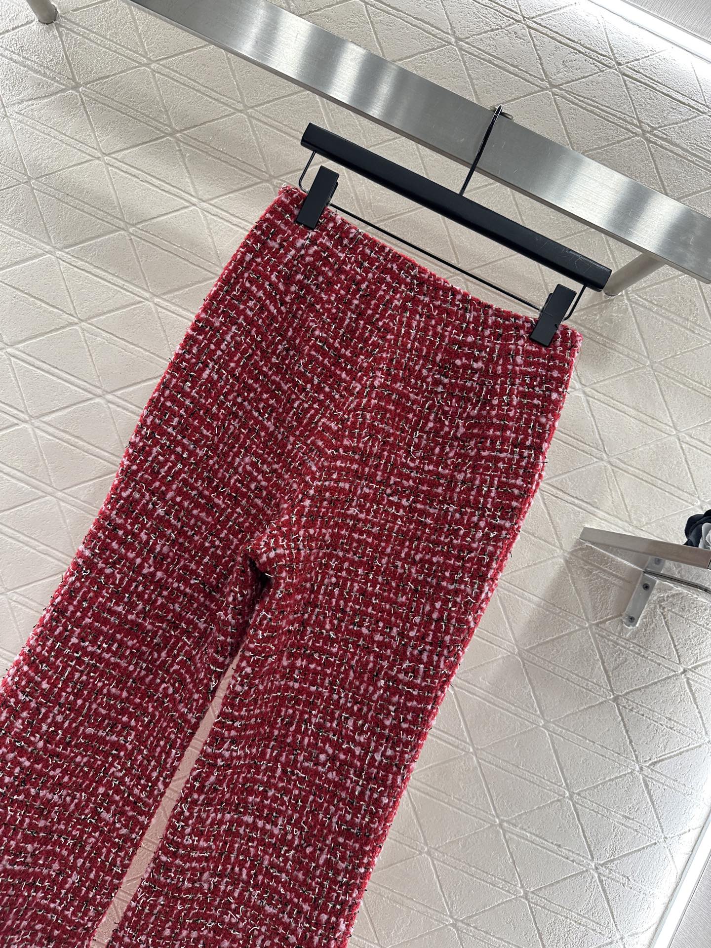 ♥Chane*♥2025新品上架 高腰编织微喇长裤定制YB进口粗纺羊毛呢材质，质感高级，品相十足，高腰编