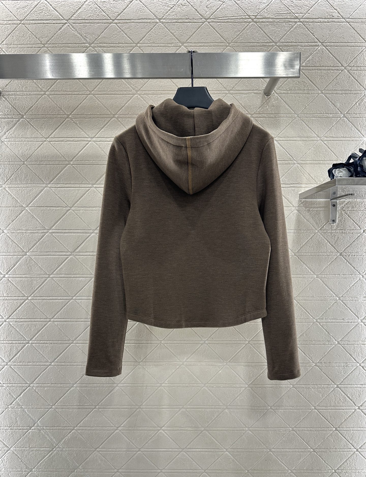 ♥Miumi*♥2025新品上架 半开襟连帽上衣长裤套装定制YB进口羊毛混纺材质，质感光泽，舒适保暖，修