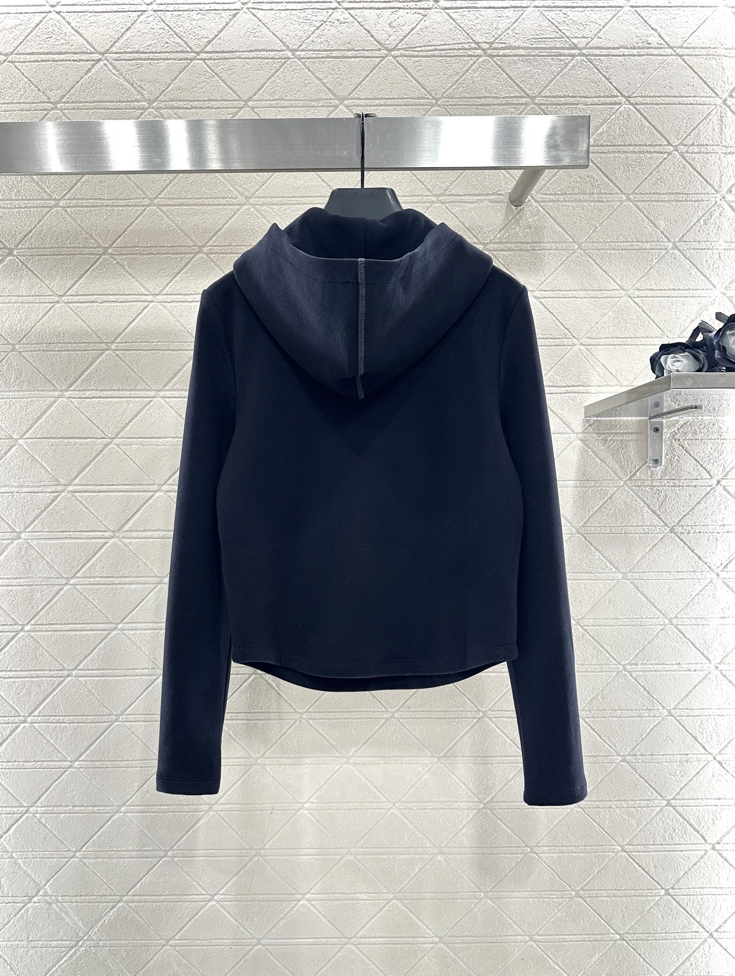 ♥Miumi*♥2025新品上架 半开襟连帽上衣长裤套装定制YB进口羊毛混纺材质，质感光泽，舒适保暖，修