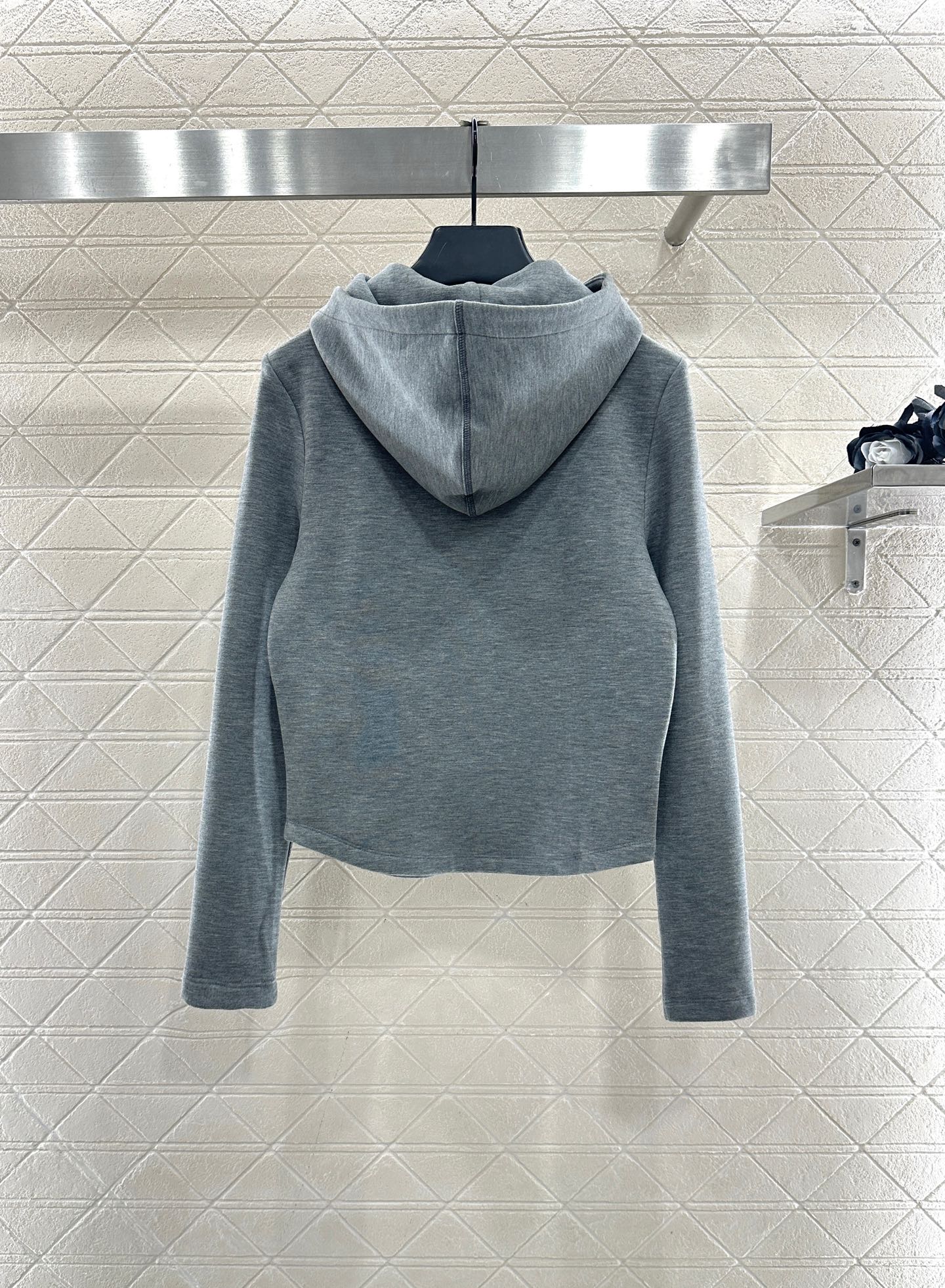 ♥Miumi*♥2025新品上架 半开襟连帽上衣长裤套装定制YB进口羊毛混纺材质，质感光泽，舒适保暖，修