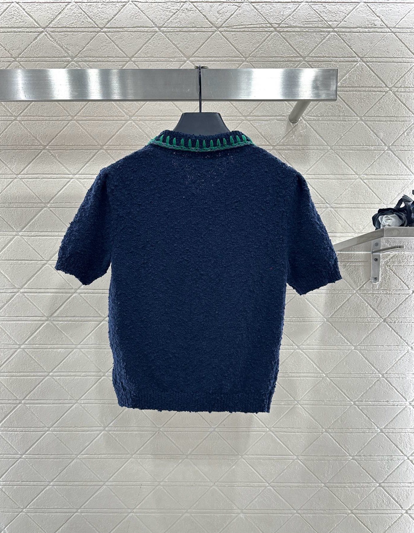 ♥Chane*♥2025新品上架 翻领撞色针织短袖25coco滑雪🎿系列#定制YB羊毛纱线织造，质感高级