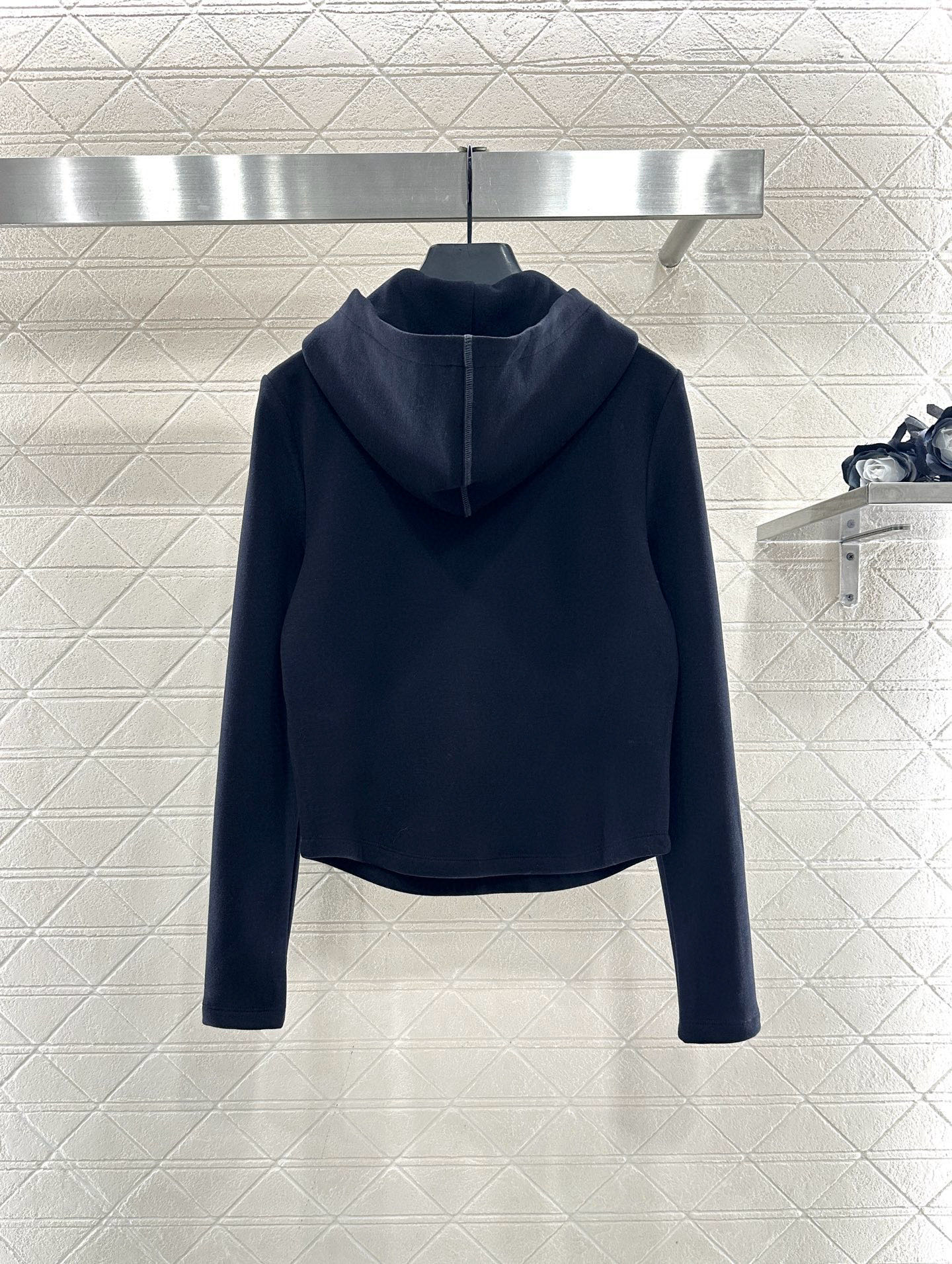 ♥Miumi*♥2025新品上架 半开襟连帽上衣长裤套装定制YB进口羊毛混纺材质，质感光泽，舒适保暖，修