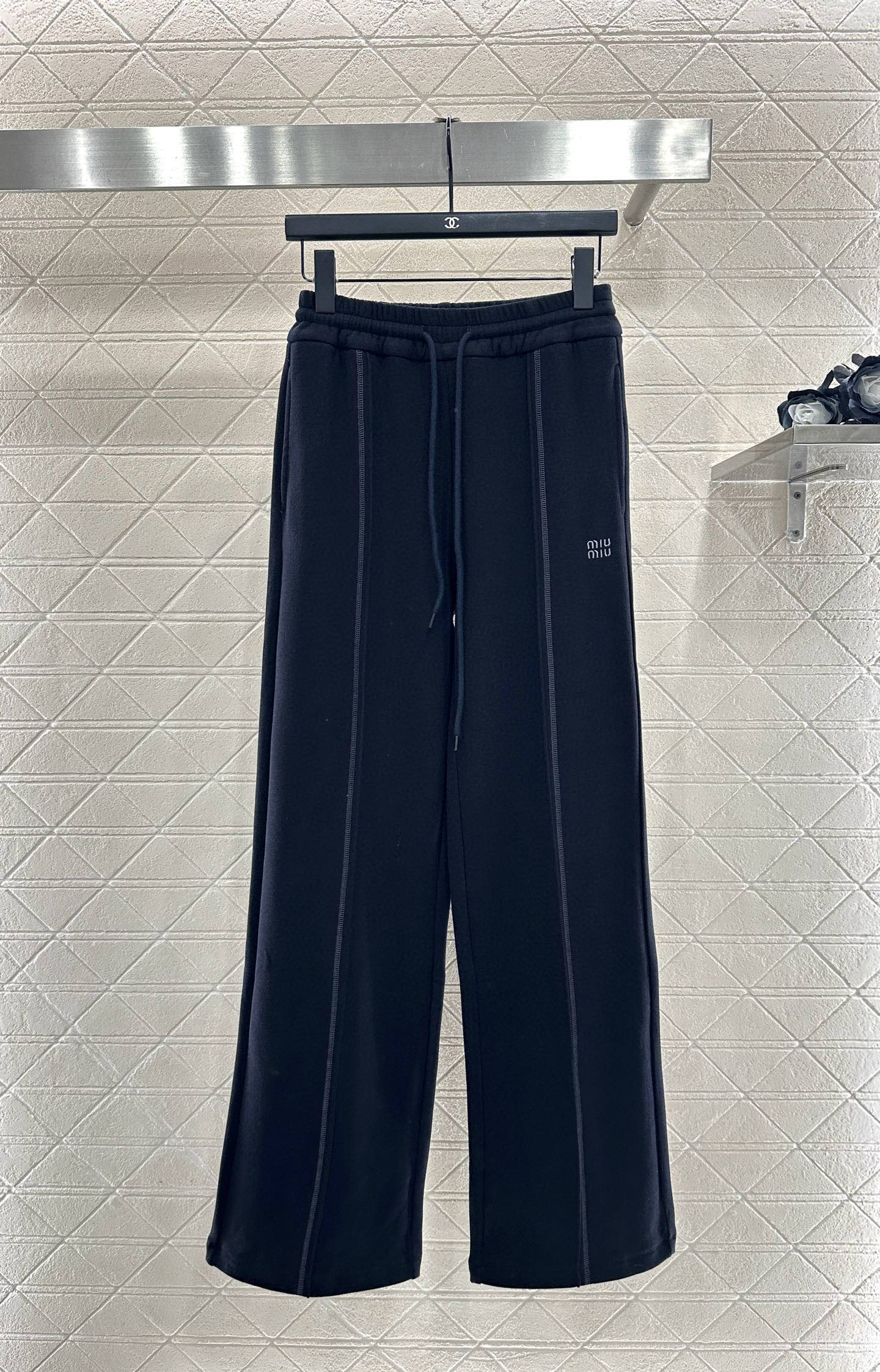 ♥Miumi*♥2025新品上架 半开襟连帽上衣长裤套装定制YB进口羊毛混纺材质，质感光泽，舒适保暖，修