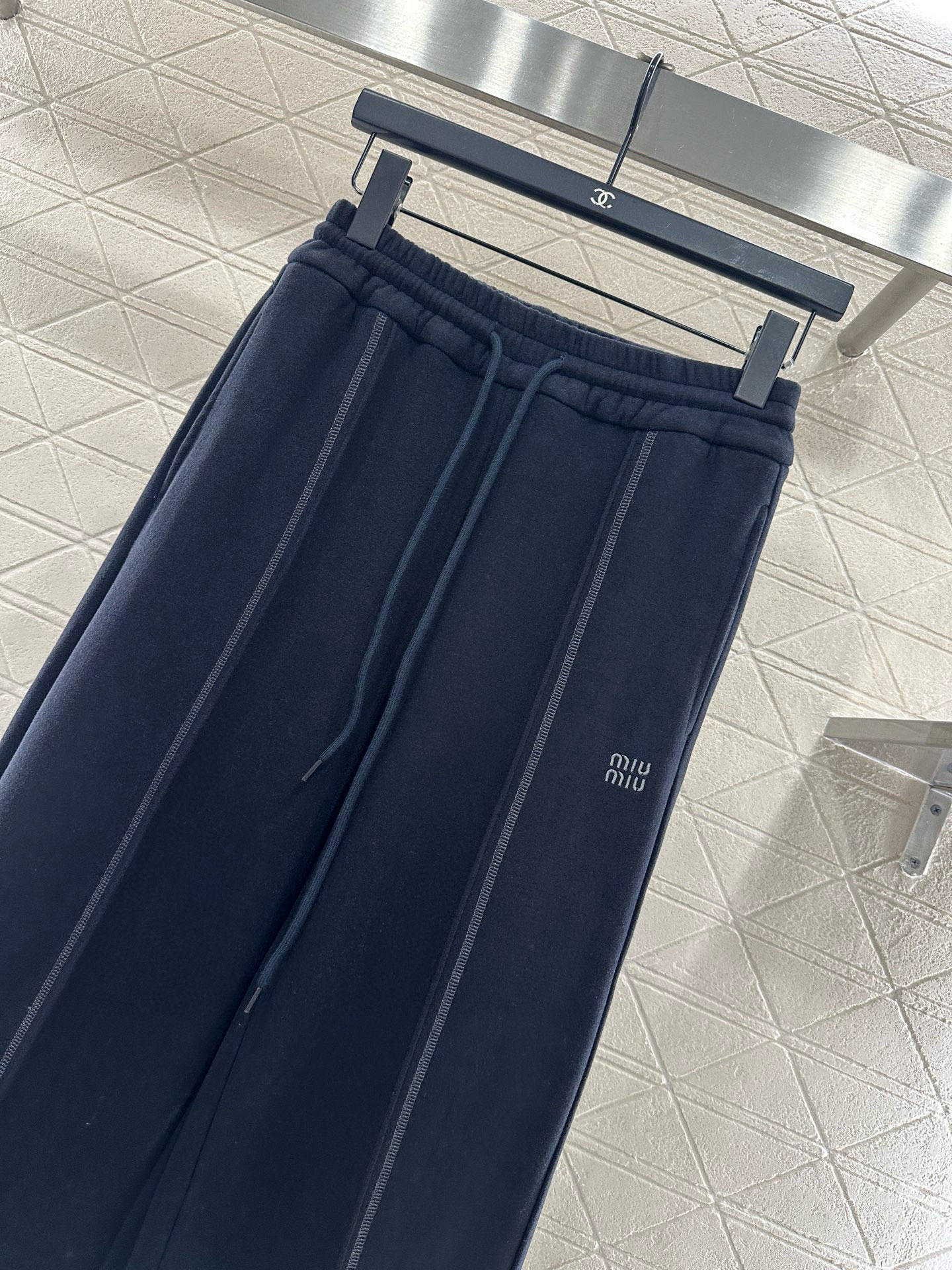 ♥Miumi*♥2025新品上架 半开襟连帽上衣长裤套装定制YB进口羊毛混纺材质，质感光泽，舒适保暖，修