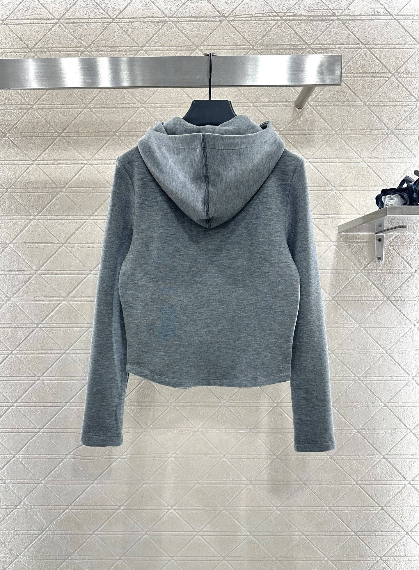 ♥Miumi*♥2025新品上架 半开襟连帽上衣长裤套装定制YB进口羊毛混纺材质，质感光泽，舒适保暖，修