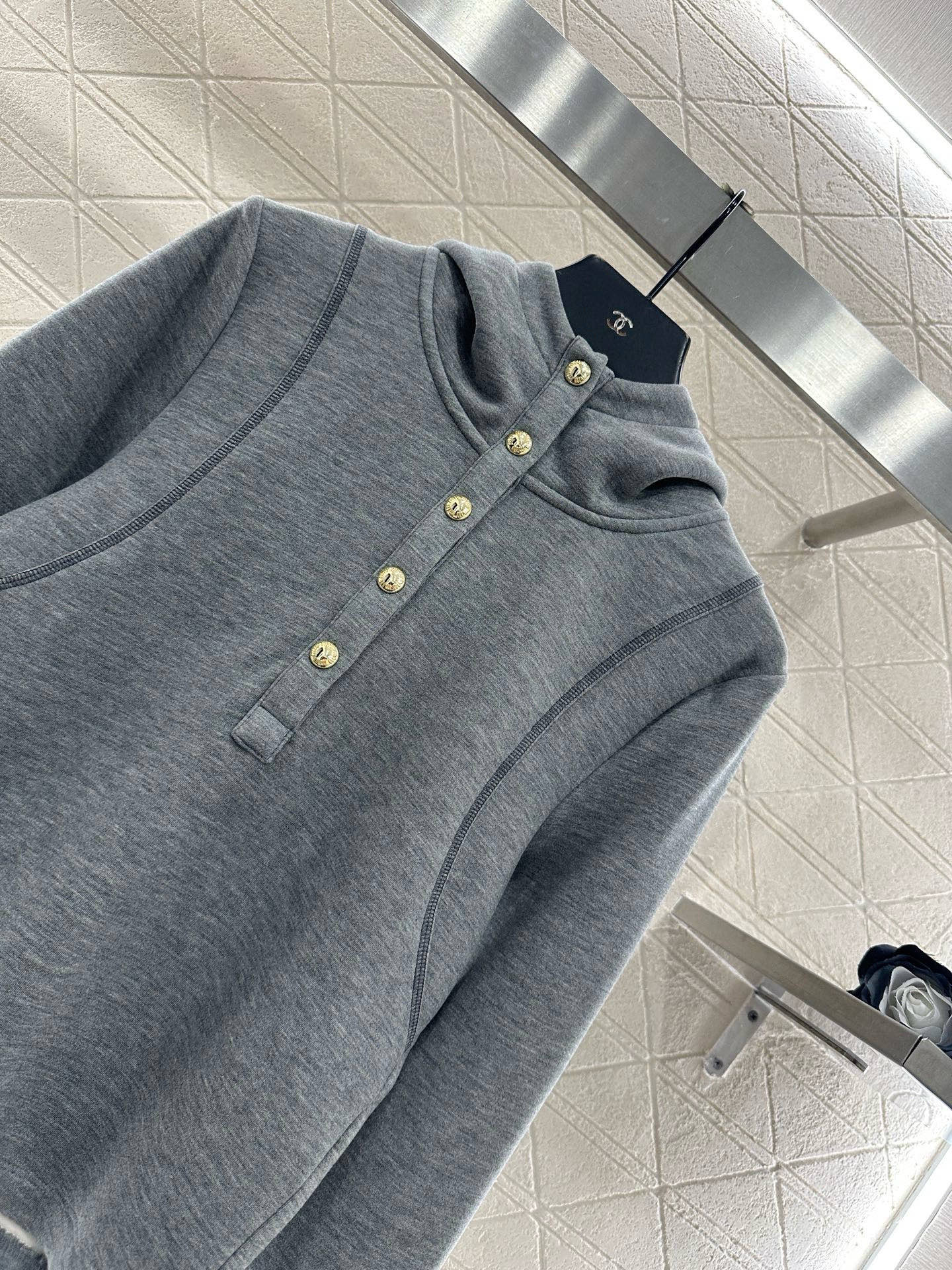 ♥Miumi*♥2025新品上架 半开襟连帽上衣长裤套装定制YB进口羊毛混纺材质，质感光泽，舒适保暖，修