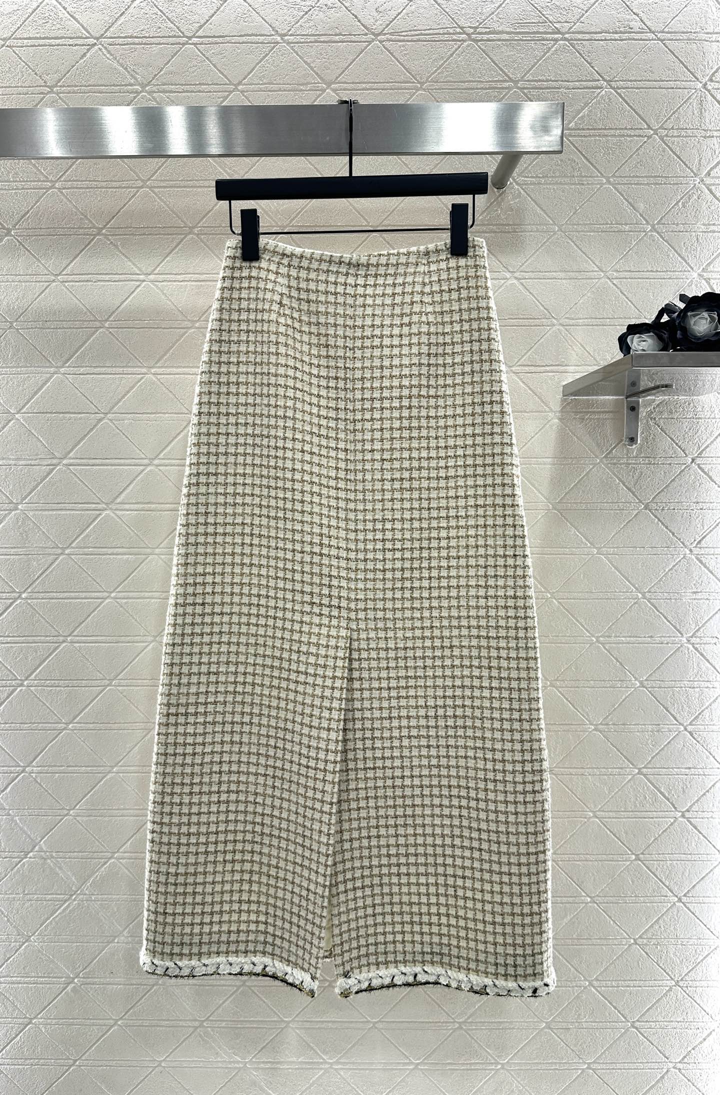 ♥Chane*♥2025新品上架 编织格纹马甲半裙套装定制YB进口粗纺羊毛呢材质，肌理明显，质感上乘，粗