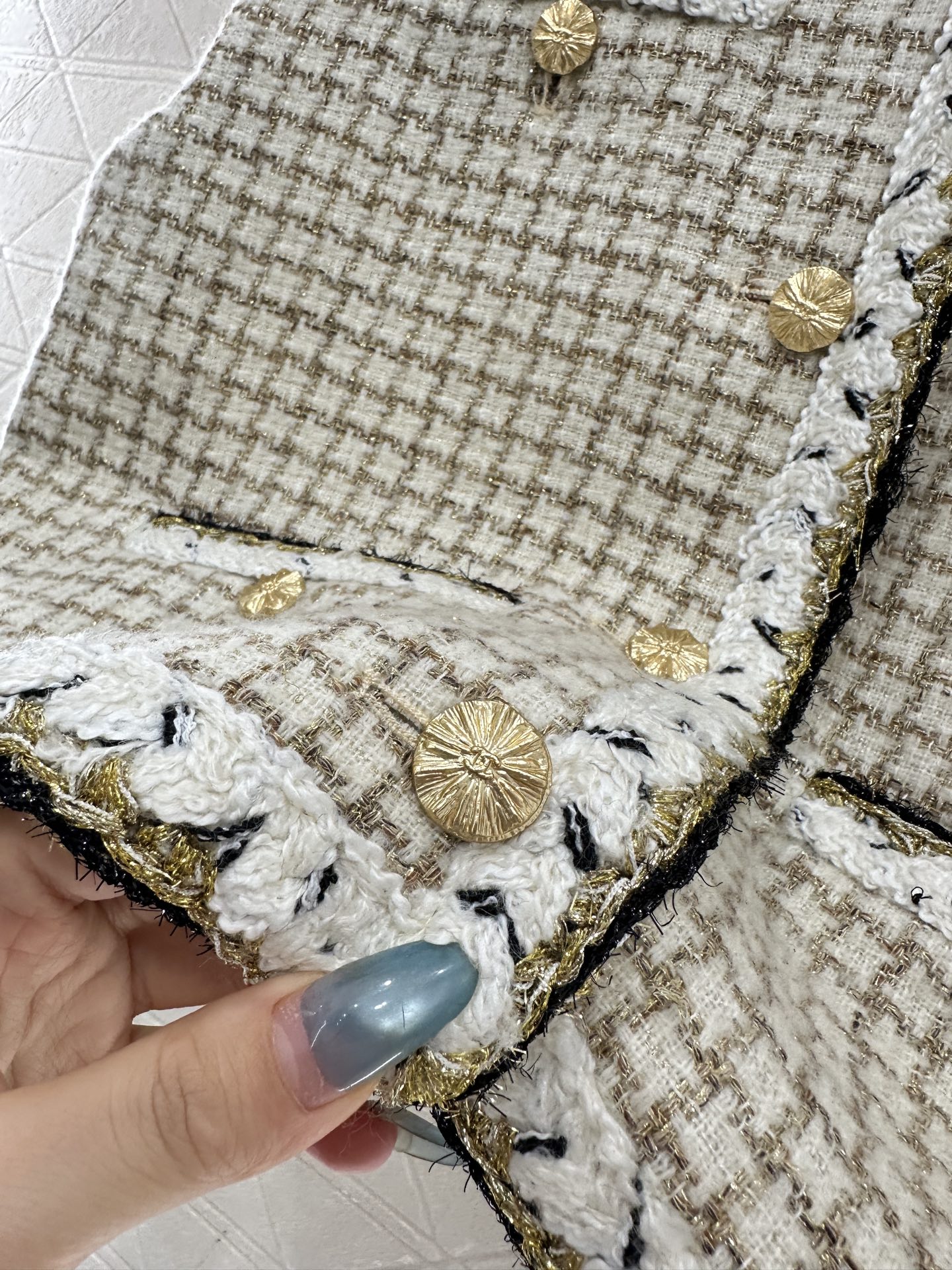 ♥Chane*♥2025新品上架 编织格纹马甲半裙套装定制YB进口粗纺羊毛呢材质，肌理明显，质感上乘，粗