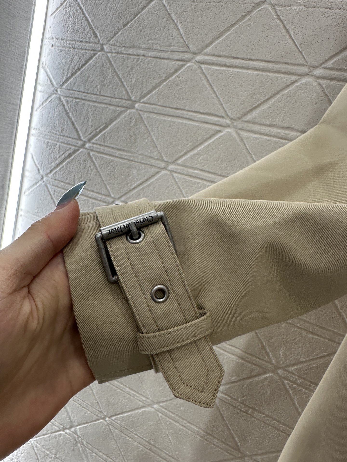 ♥Dio*♥2025新品上架 压褶腰带长款风衣外套定制YB进口风衣材质，工艺处理，挺括有型，翻领长款腰带