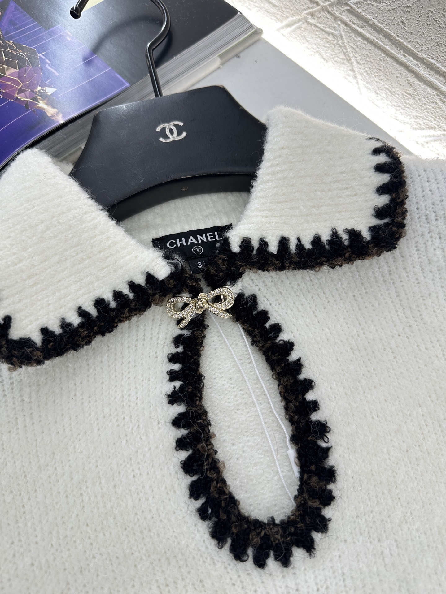 ♥Chane*♥2025新品上架 翻领撞色针织短袖25coco滑雪🎿系列#定制YB羊绒纱线织造，质感高级