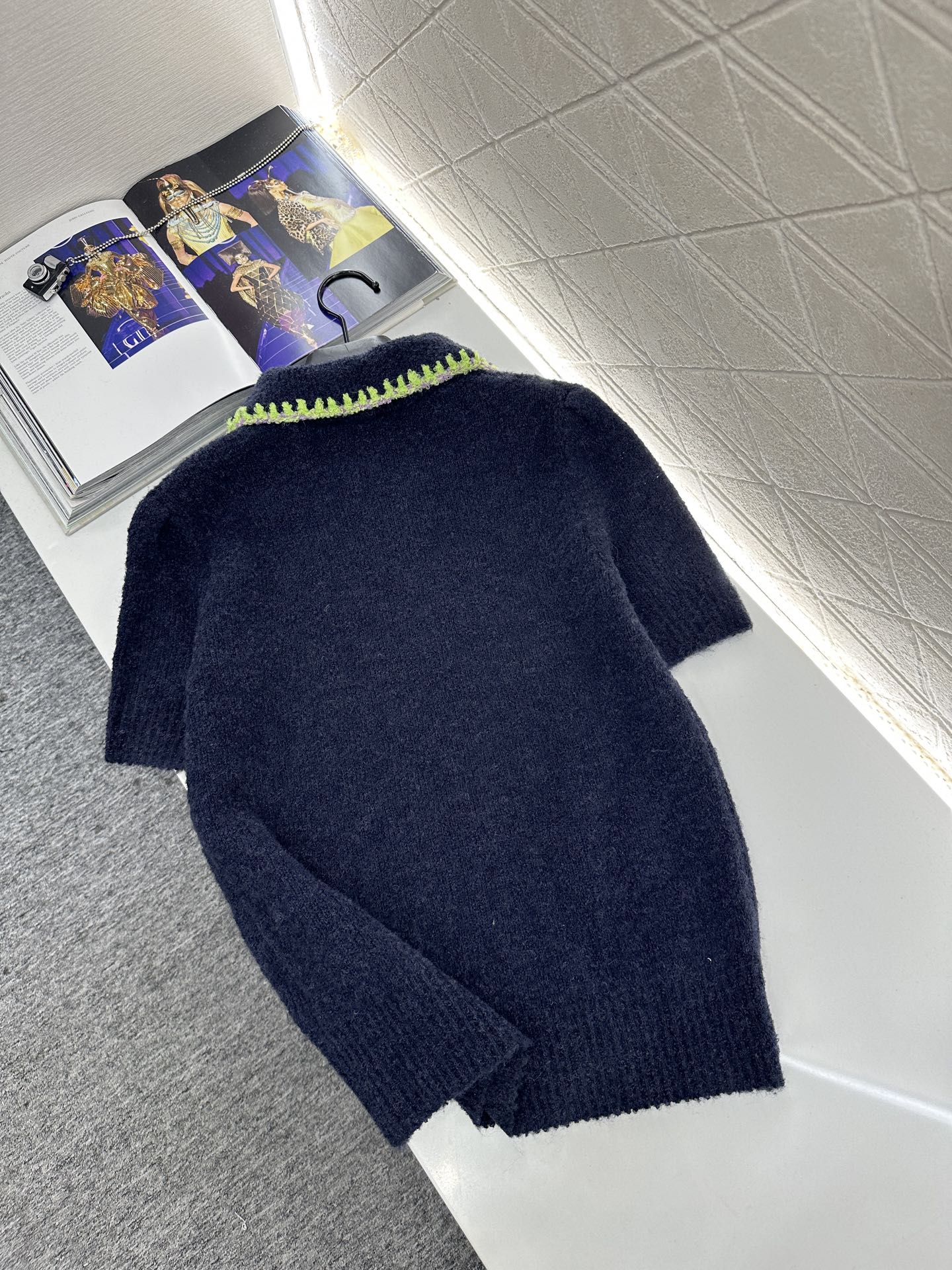 ♥Chane*♥2025新品上架 翻领撞色针织短袖25coco滑雪🎿系列#定制YB羊绒纱线织造，质感高级