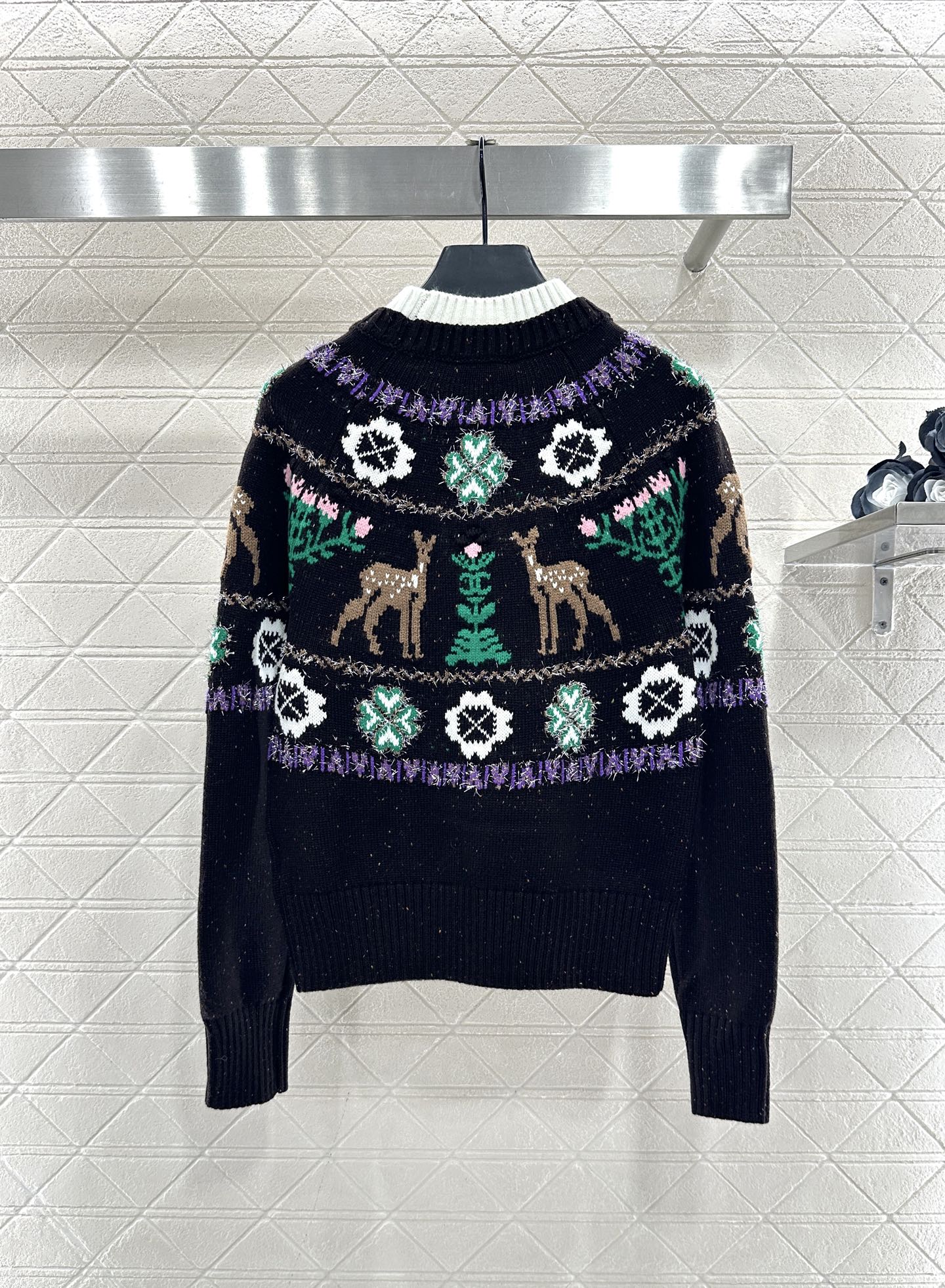 ♥Chane*♥2025新品上架 重工钩花圆领套头毛衣25coco圣诞🧑‍🎄滑雪🎿系列#定制YB羊绒针织