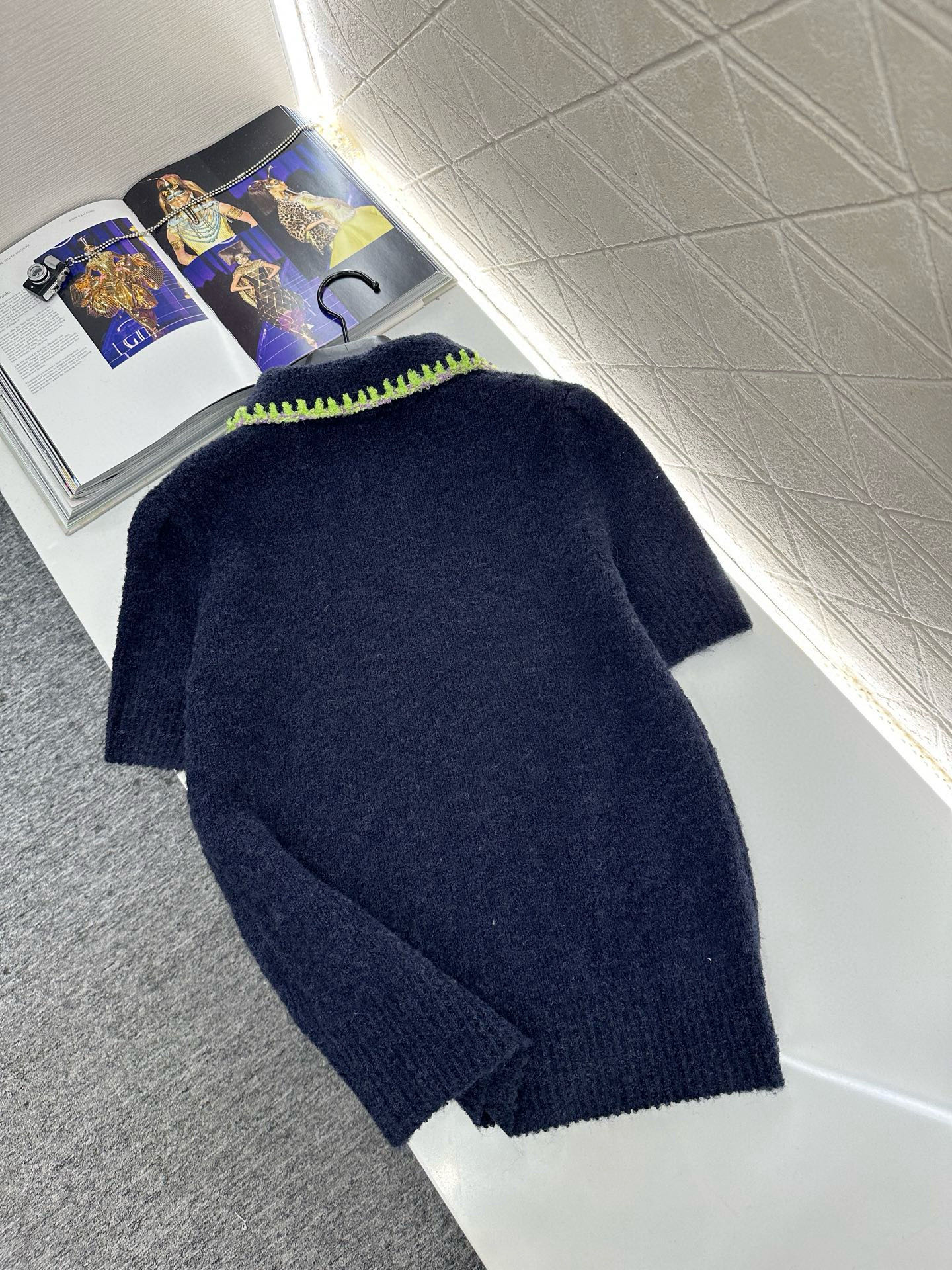 ♥Chane*♥2025新品上架 翻领撞色针织短袖25coco滑雪🎿系列#定制YB羊绒纱线织造，质感高级