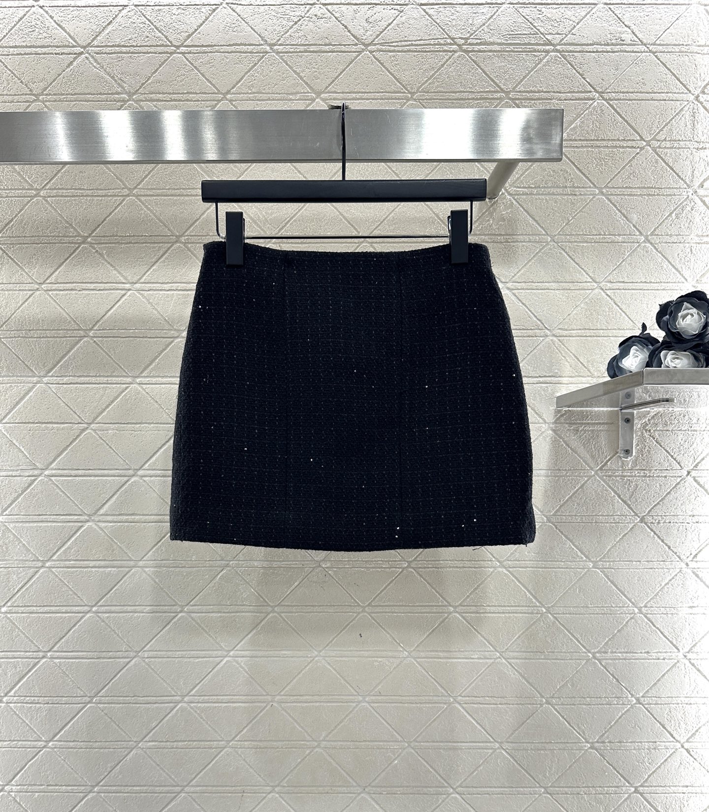 ♥Chane*♥2025新品上架 格纹粗花呢珠片洋装半裙定制YB进口粗纺羊毛呢材质，肌理明显，质感上乘，