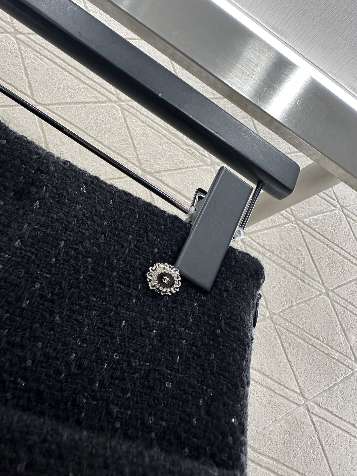 ♥Chane*♥2025新品上架 格纹粗花呢珠片洋装半裙定制YB进口粗纺羊毛呢材质，肌理明显，质感上乘，