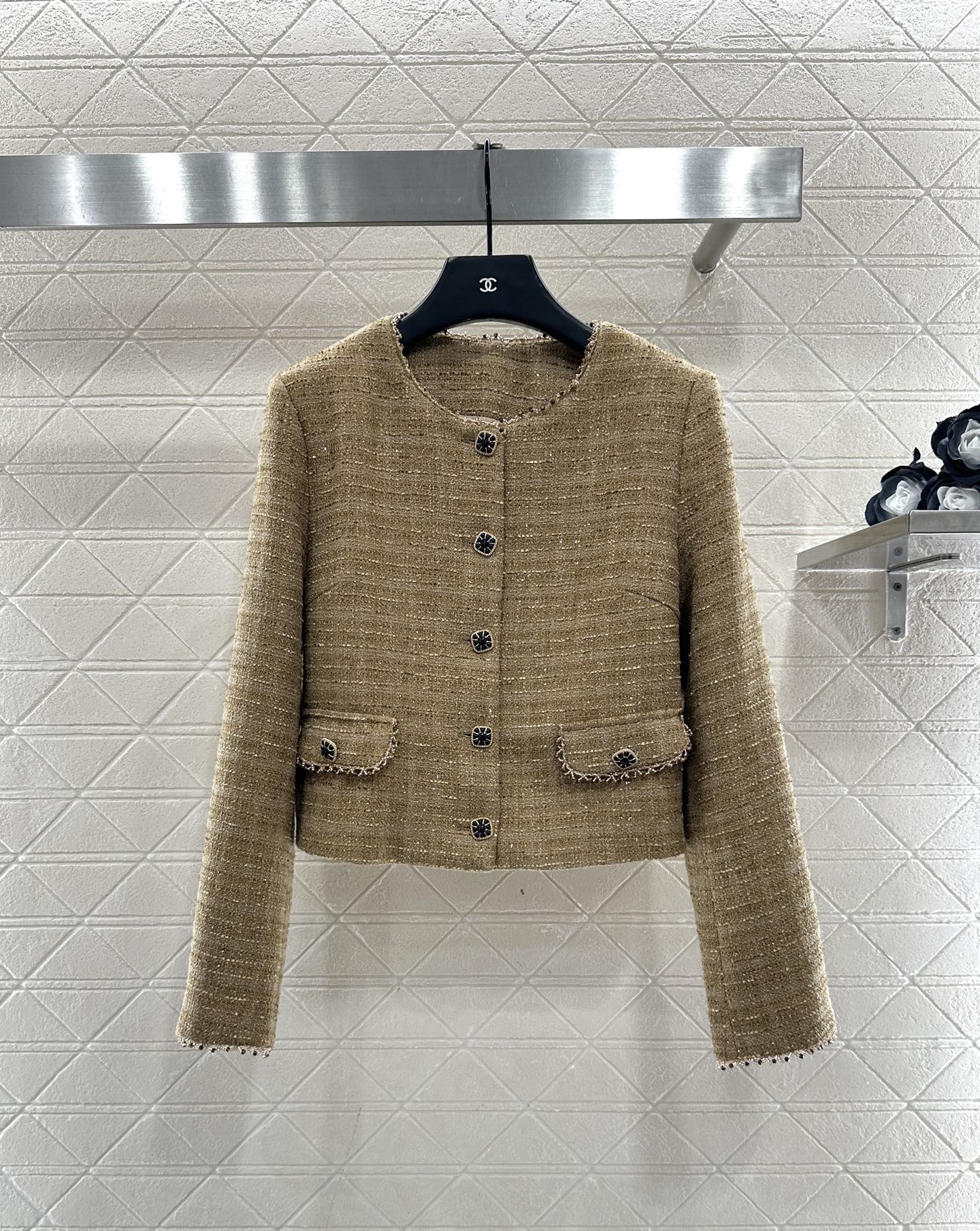 ♥Chane*♥2025新品上架 圆领编织洋装半裙套装定制YB进口粗纺毛呢材质，质感高级，品相十足，圆领