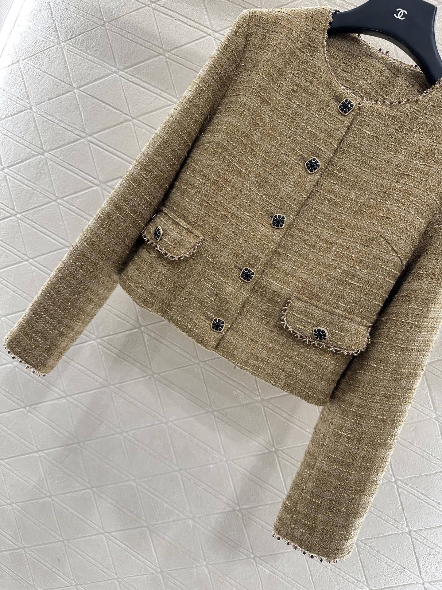 ♥Chane*♥2025新品上架 圆领编织洋装半裙套装定制YB进口粗纺毛呢材质，质感高级，品相十足，圆领