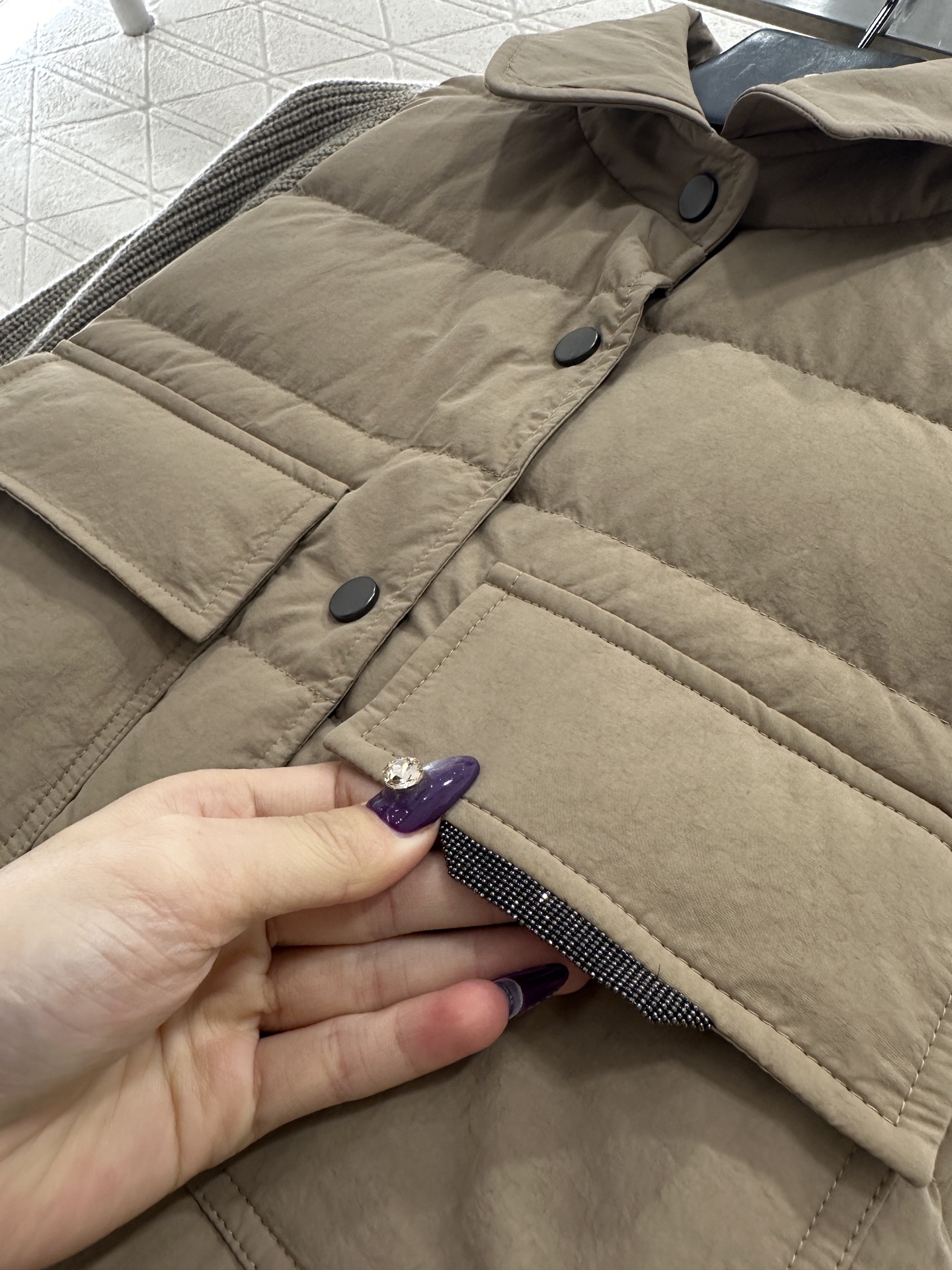 ♥BC*♥2025新品上架 针织拼接翻领羽绒外套定制YB进口防风防水尼龙材质，其工艺还原升级材质，提升秋